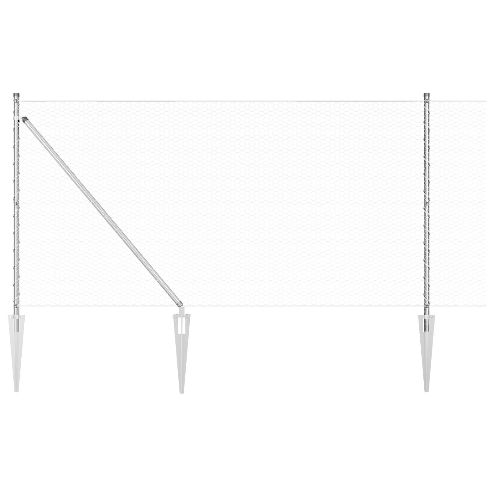 Set de Împrejmuire Set de 2 Oțel Galvanizat 25 x 1.2 m GartenMobel Dekor