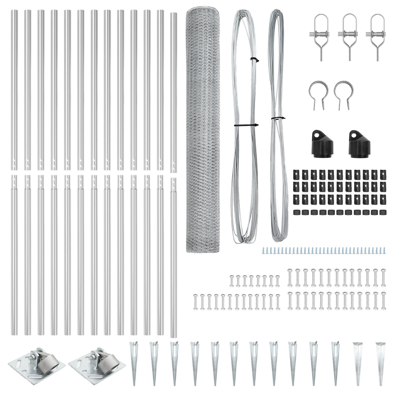 Set de îngrădire Set de 2 Oțel galvanizat 25 metri Rezistent GartenMobel Dekor