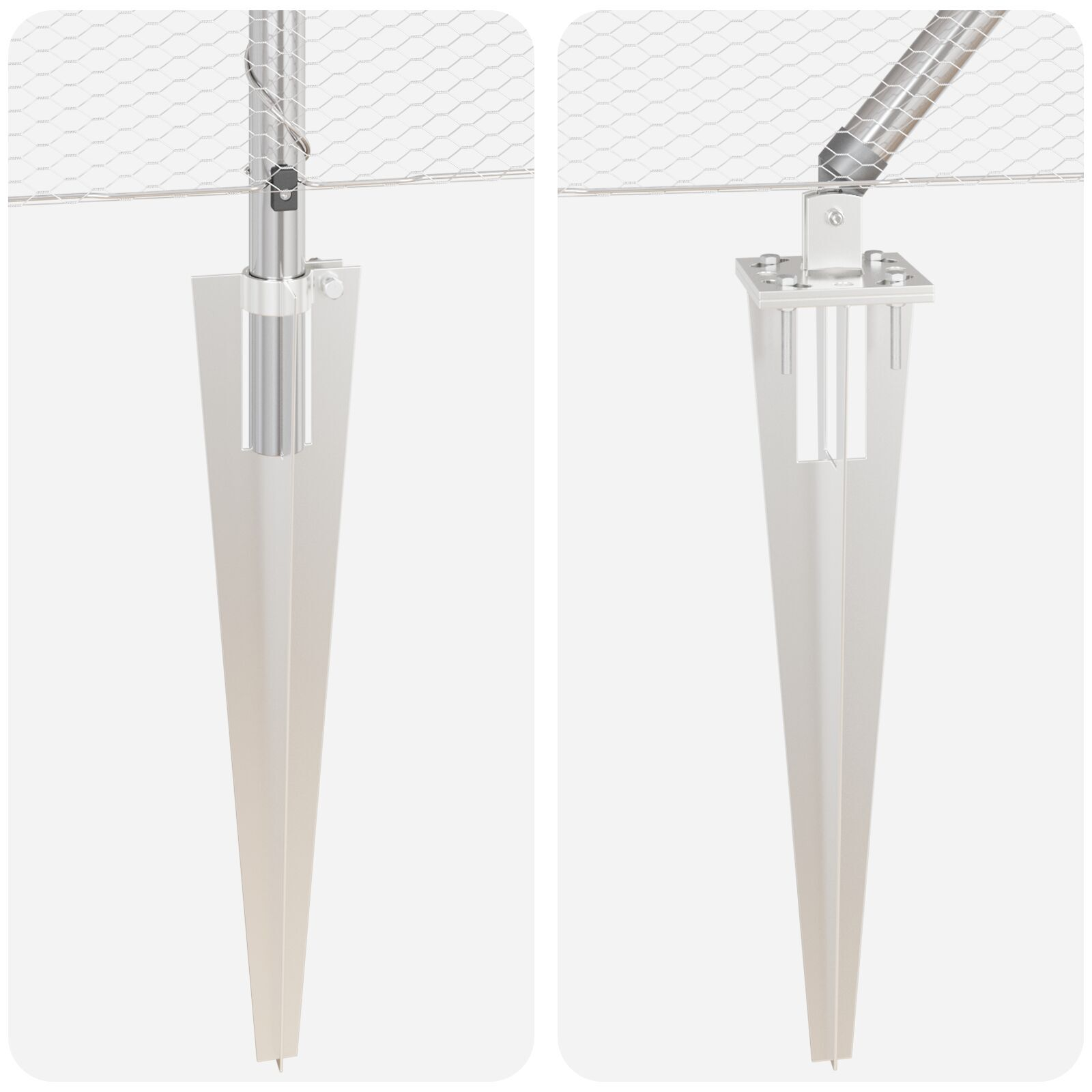 Gard Hexagonal  0.4x100 m Oțel Galvanizat, Stâlpi pentru Gard  cu Ancoră de Fixare 13 buc Ø32 mm 60 cm Oțel Galvanizat GartenMobel Dekor