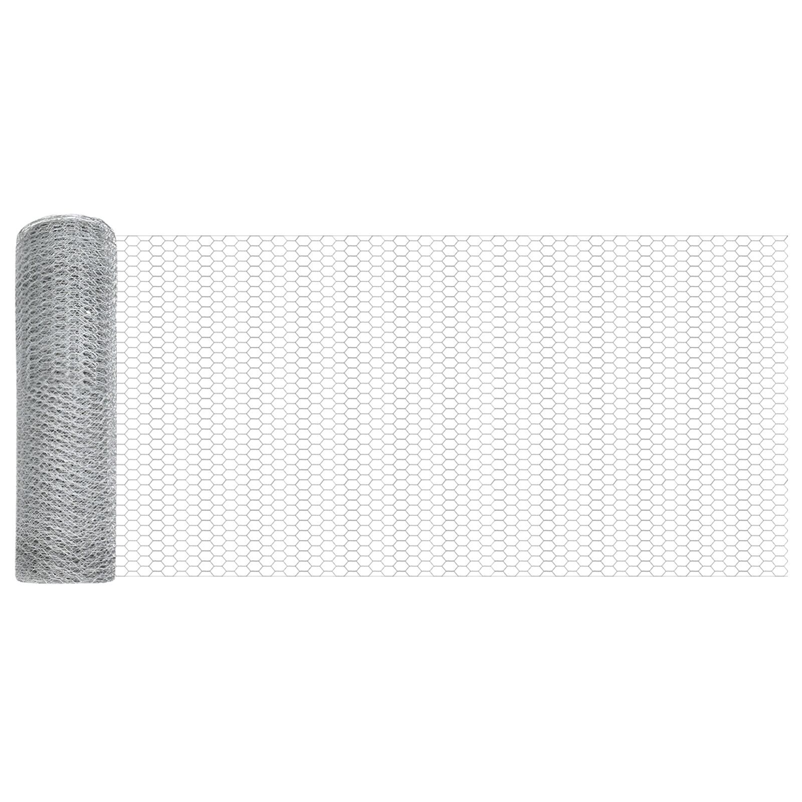 Gard Hexagonal  0.5x100 m Oțel Galvanizat, Stâlpi pentru Gard  cu Ancoră în Vârf 13 buc Ø32 mm 80 cm Oțel Galvanizat GartenMobel Dekor
