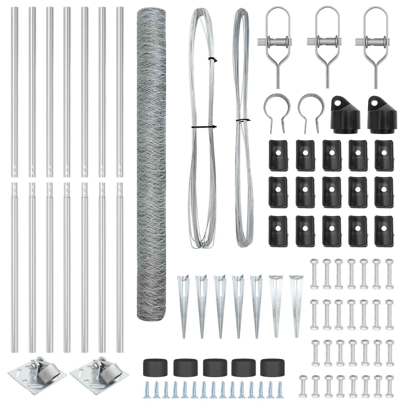 Gard Hexagonal 1.5x10 m Oțel Galvanizat, Stâlpi de Gard cu Vârf 7 buc Ø32 mm 170 cm Oțel Galvanizat GartenMobel Dekor
