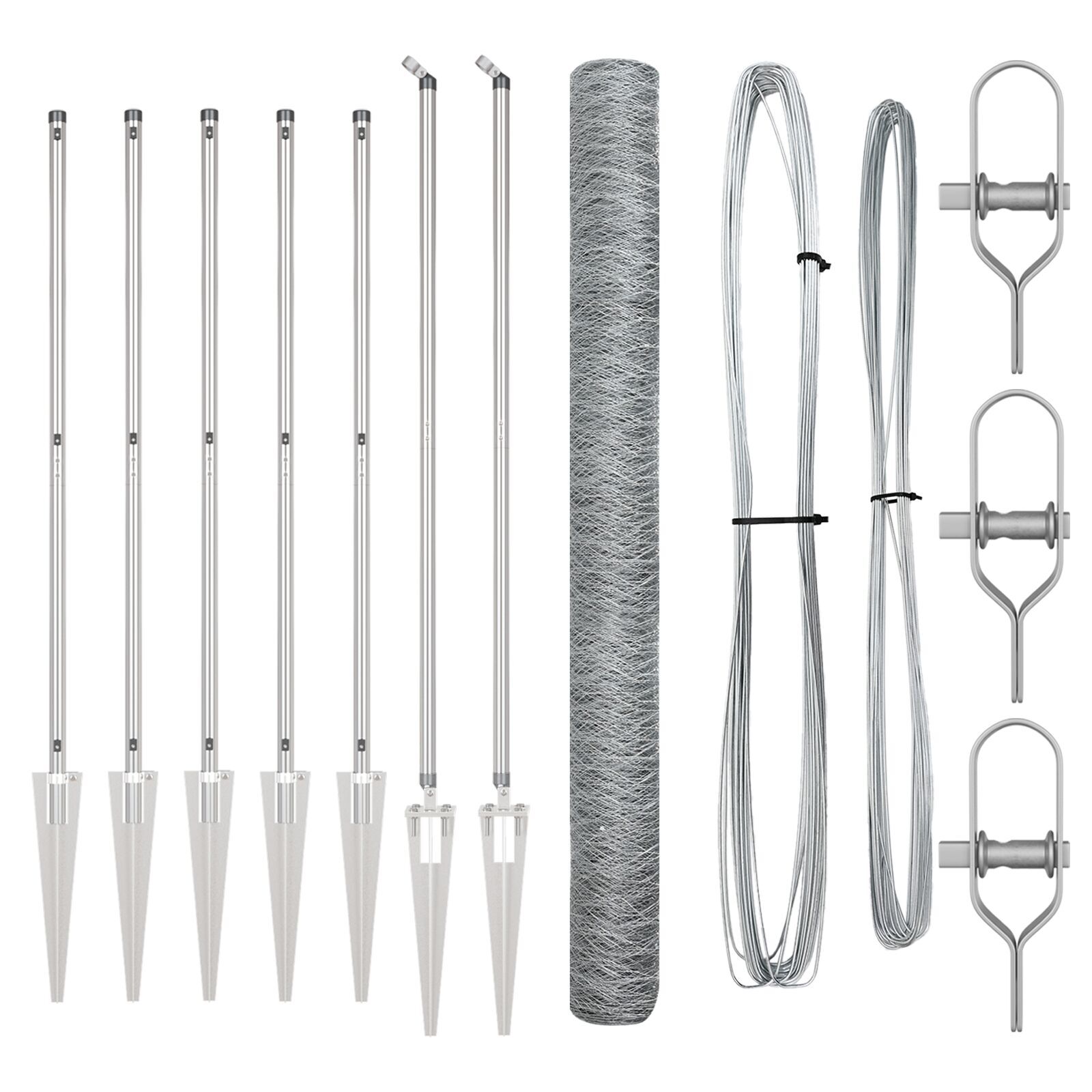Gard Hexagonal 1.5x10 m Oțel Galvanizat, Stâlpi de Gard cu Vârf 7 buc Ø32 mm 170 cm Oțel Galvanizat GartenMobel Dekor
