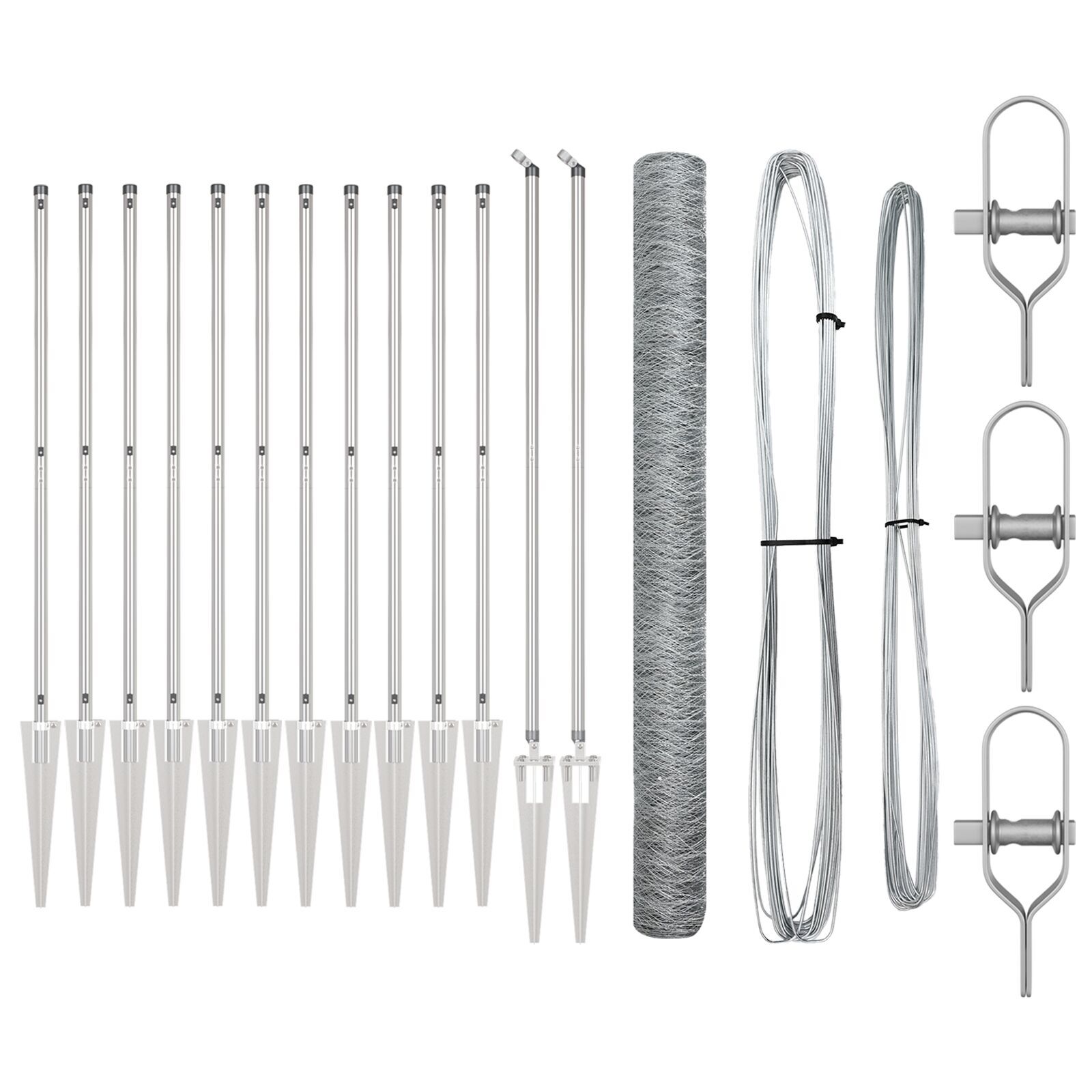 Gard Hexagonal  1.6x25 m Oțel Galvanizat, Pereți de Gard  cu Spike 13 buc Ø32 mm 180 cm Oțel Galvanizat GartenMobel Dekor