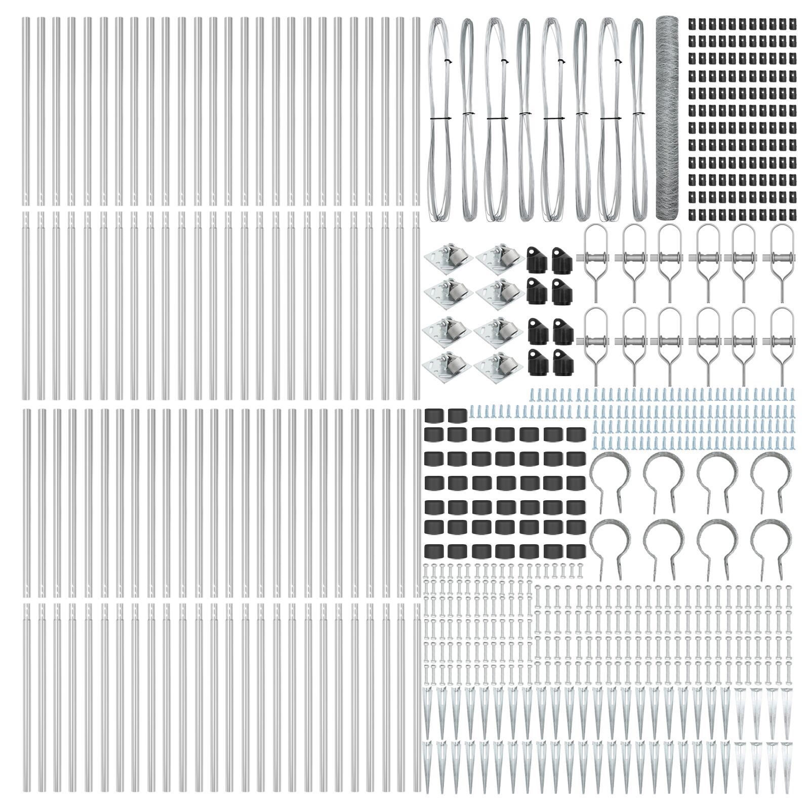 Gard Hexagonal 1.2x100 m Oțel Galvanizat, Stâlpi Gard  cu Piuneză 13 pcs Ø32 mm 140 cm Oțel Galvanizat GartenMobel Dekor