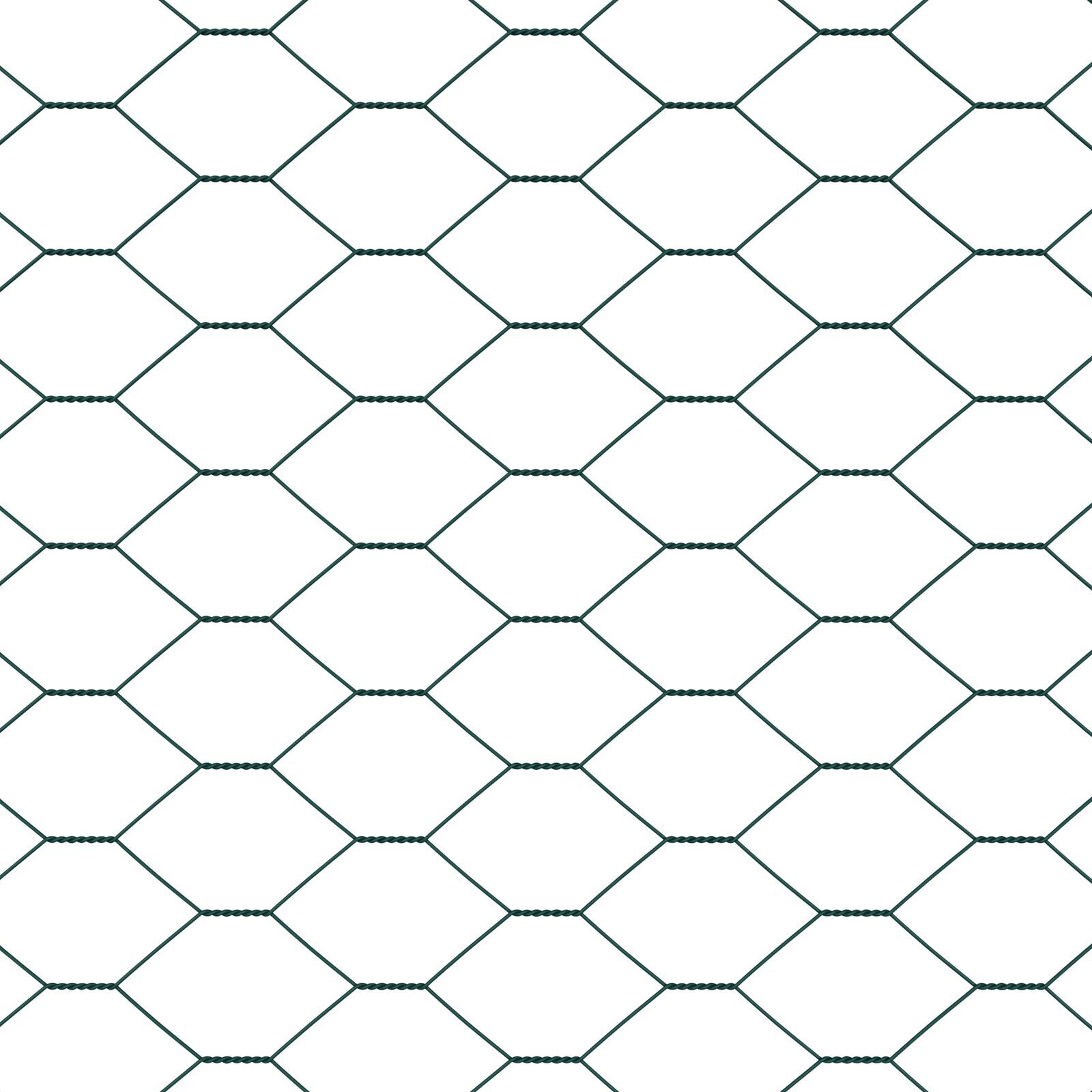 Împrejmuire Hexagon Verde 0,4x10 m Oțel,  Stâlpi de Împrejmuire cu Plăci de Bază 7 pcs Ø32mm 50cm Oțel Galvanizat GartenMobel Dekor