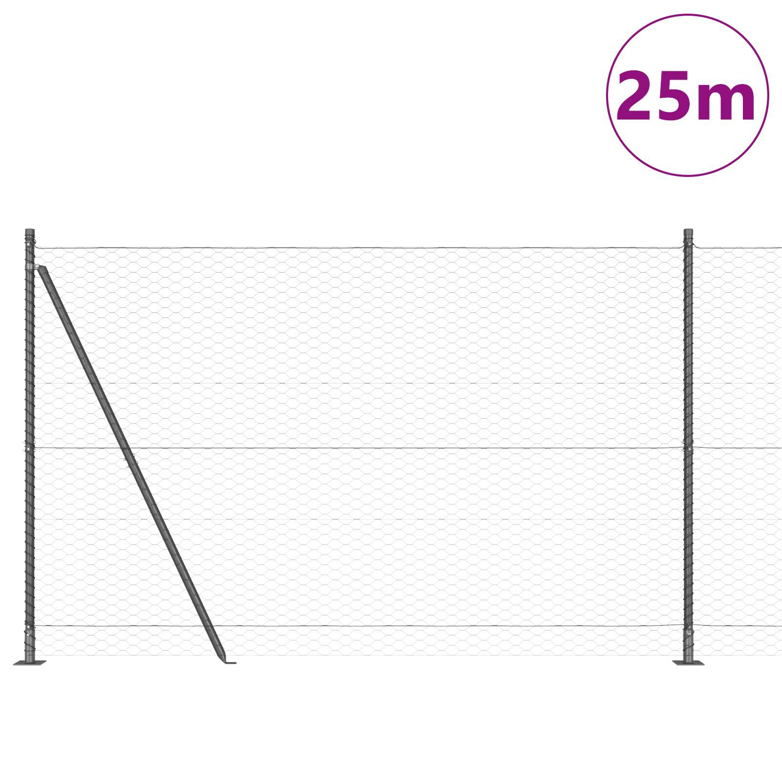 Set Gard 2 Piese Gri Oțel 25 x 1.5 m Durabil Gard Extern GartenMobel Dekor