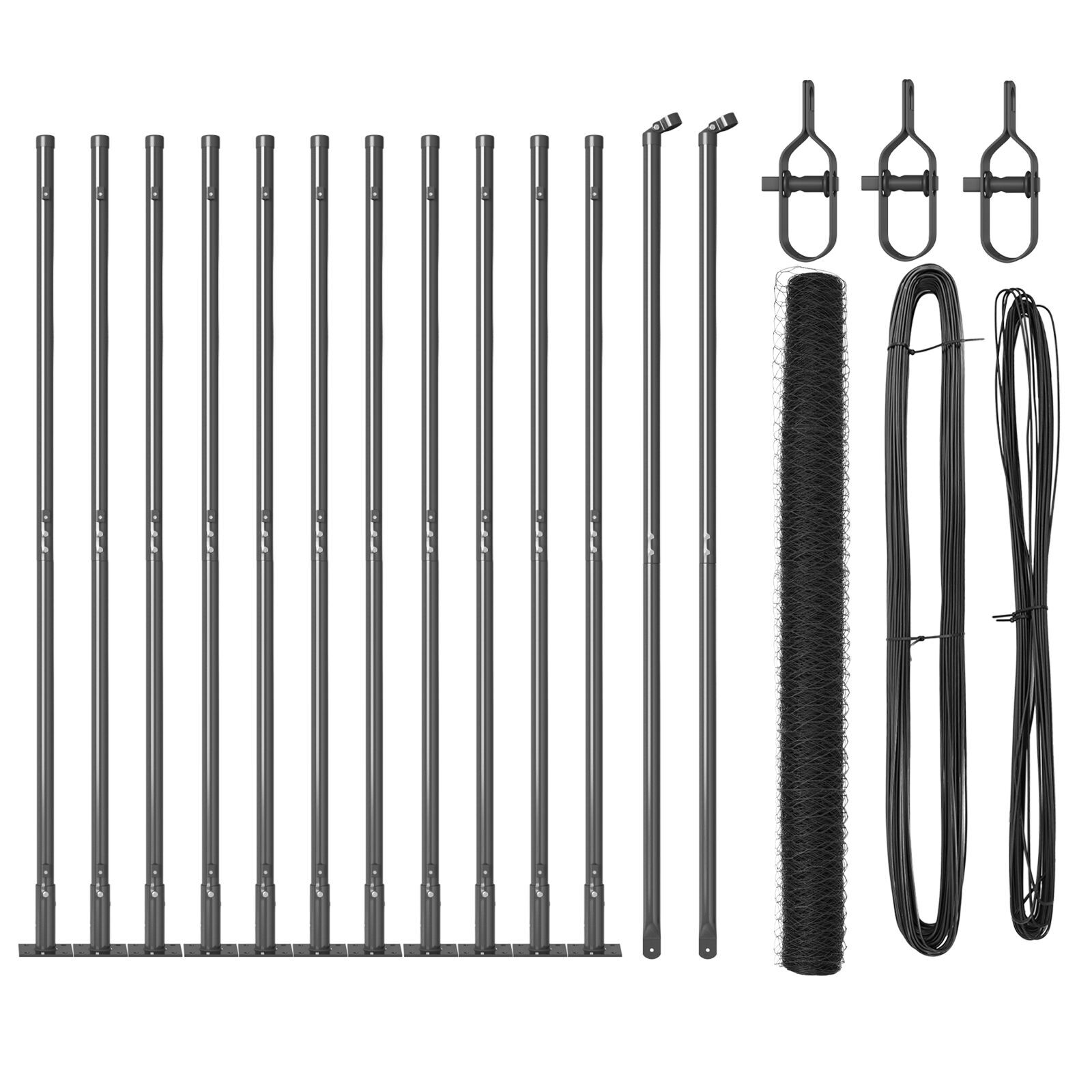 Set Gard 2 Piese Gri Oțel 25 x 1.5 m Durabil Gard Extern GartenMobel Dekor