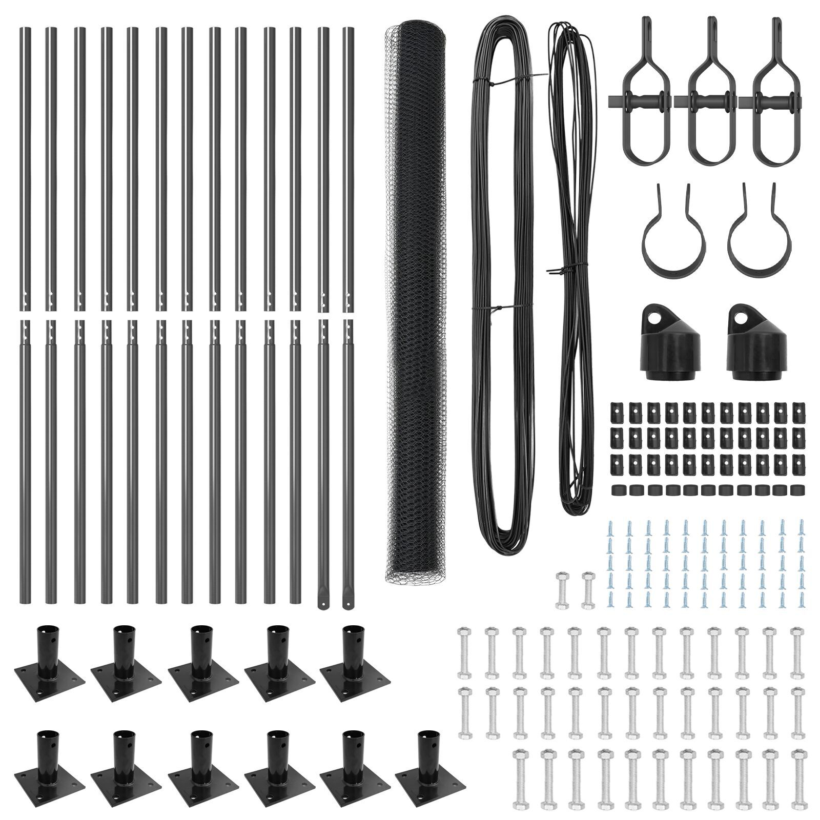 Set Gard Set de 2 Gri Oțel Vopsit Electrostatic 25 x 1.5 m GartenMobel Dekor