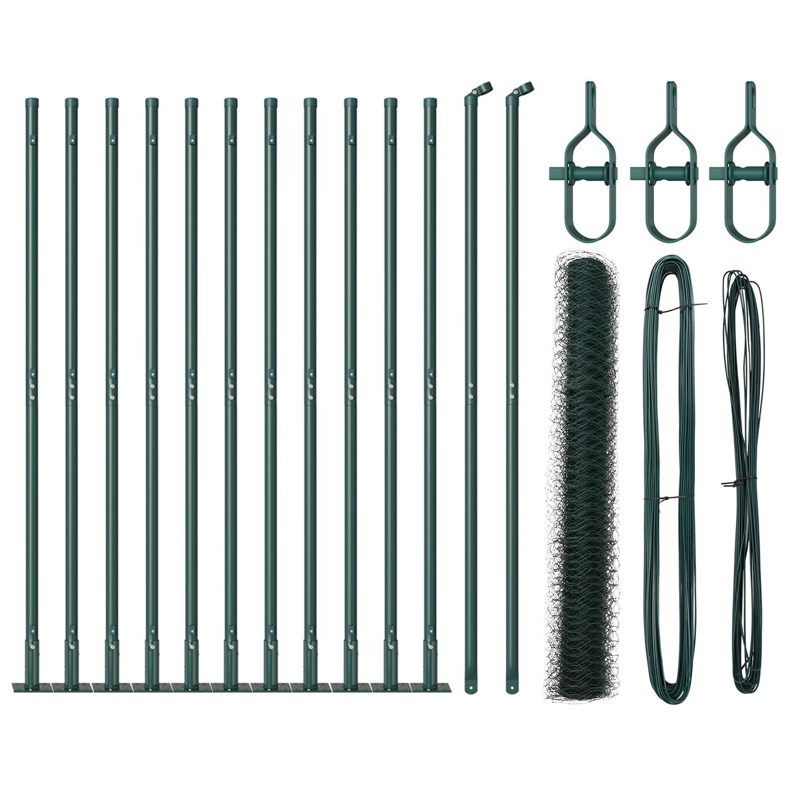 Set de Gard 2 buc Verde pădure Oțel 25 x 1 m Durabil GartenMobel Dekor