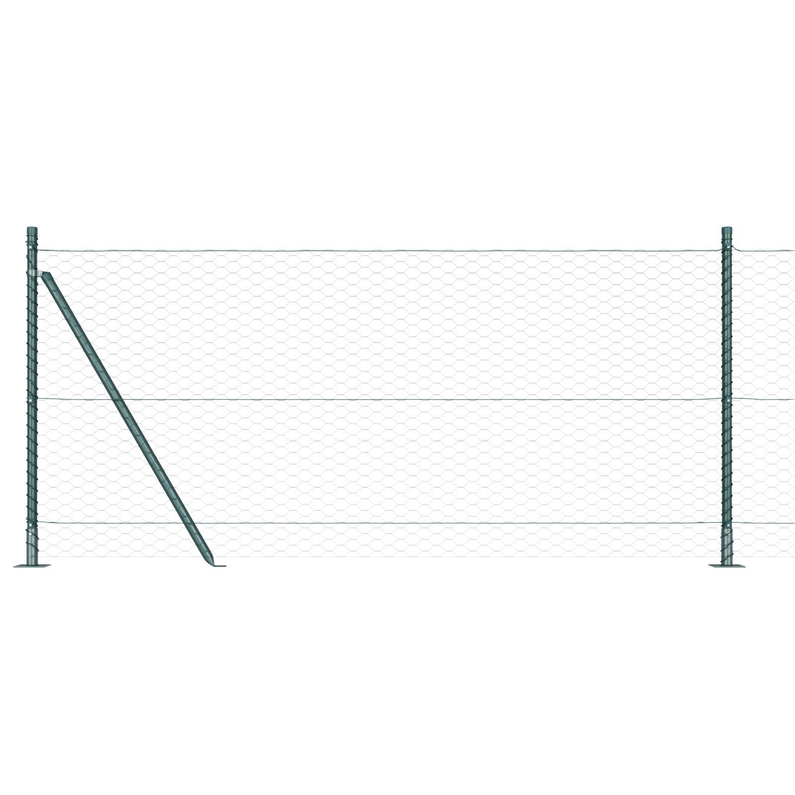 Set de Gard 2 buc Verde pădure Oțel 25 x 1 m Durabil GartenMobel Dekor
