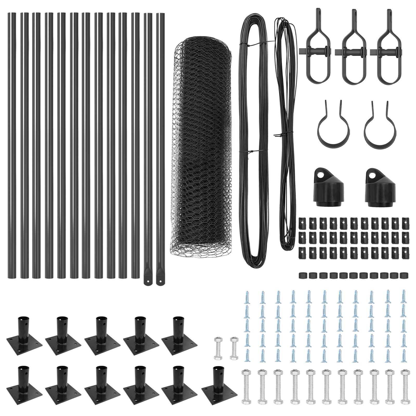 Set de Gard Set de 2 Gri Oțel, Beton Standard Durabil GartenMobel Dekor