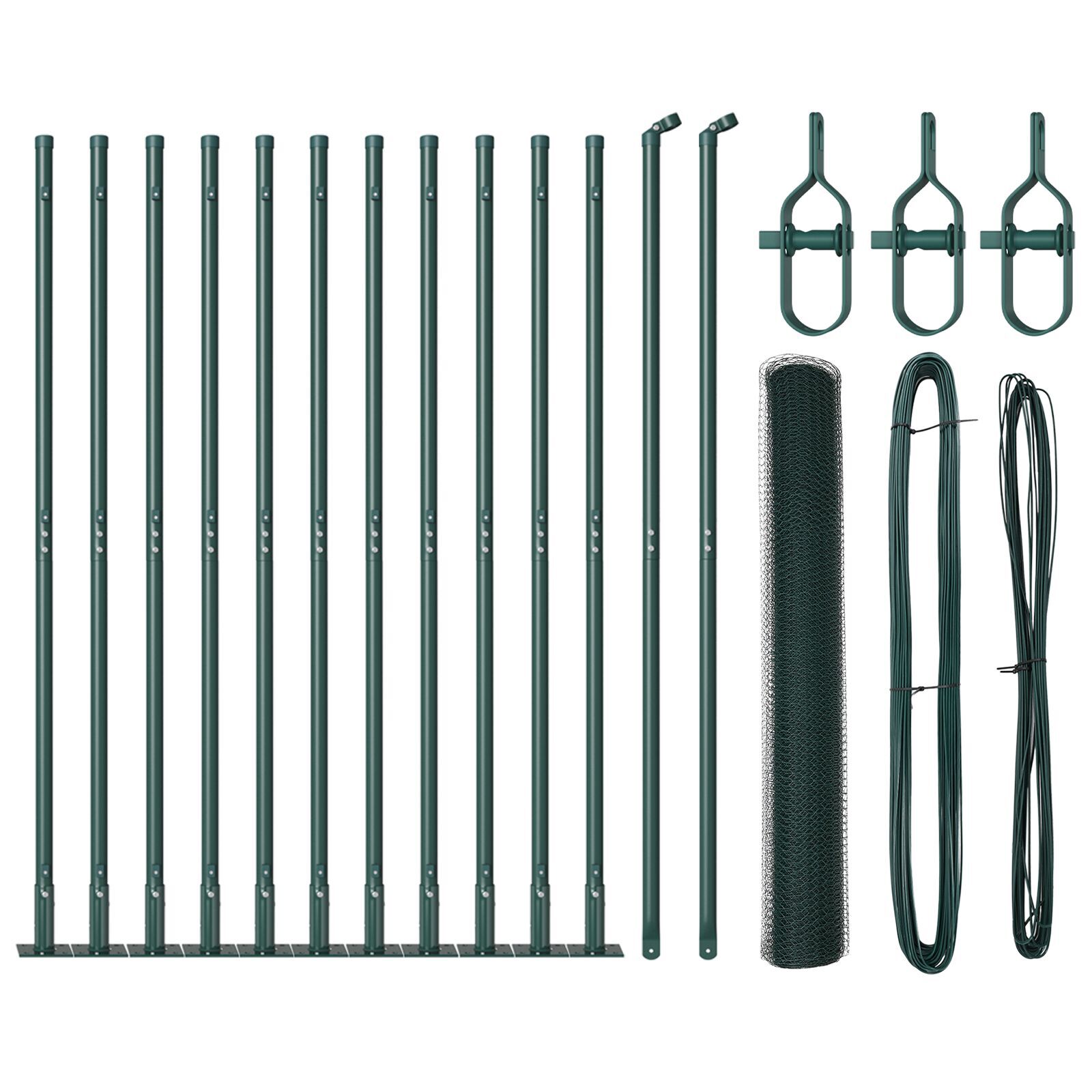 Set de Împrejmuire Set de 2 Verde Pădure Metal, Strat de Plastic GartenMobel Dekor