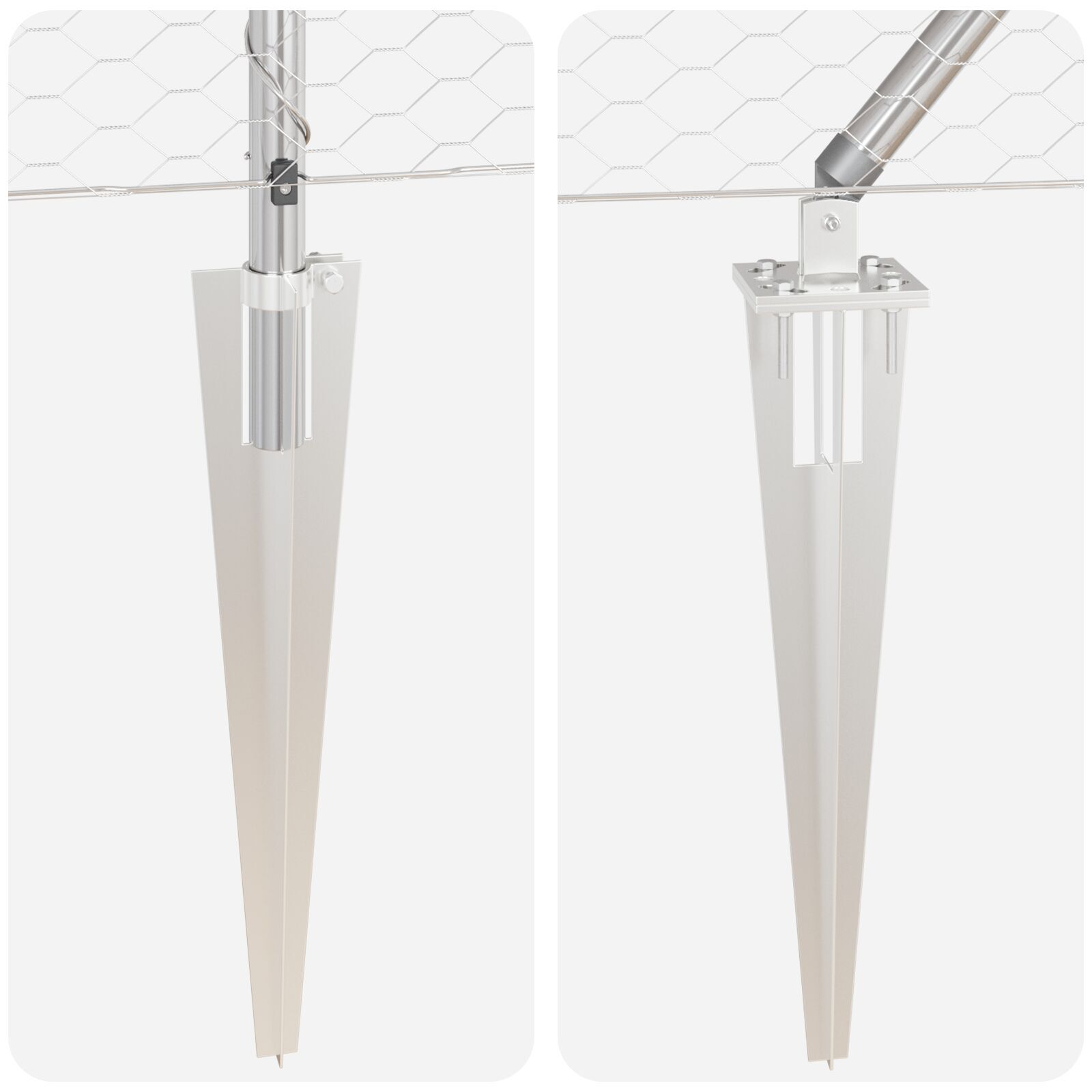 Gard Hexagonal  1.4x100 m din Oțel Zincat, Stâlpi de Gard  cu Spike 13 pcs Ø32 mm 160 cm Oțel Zincat GartenMobel Dekor