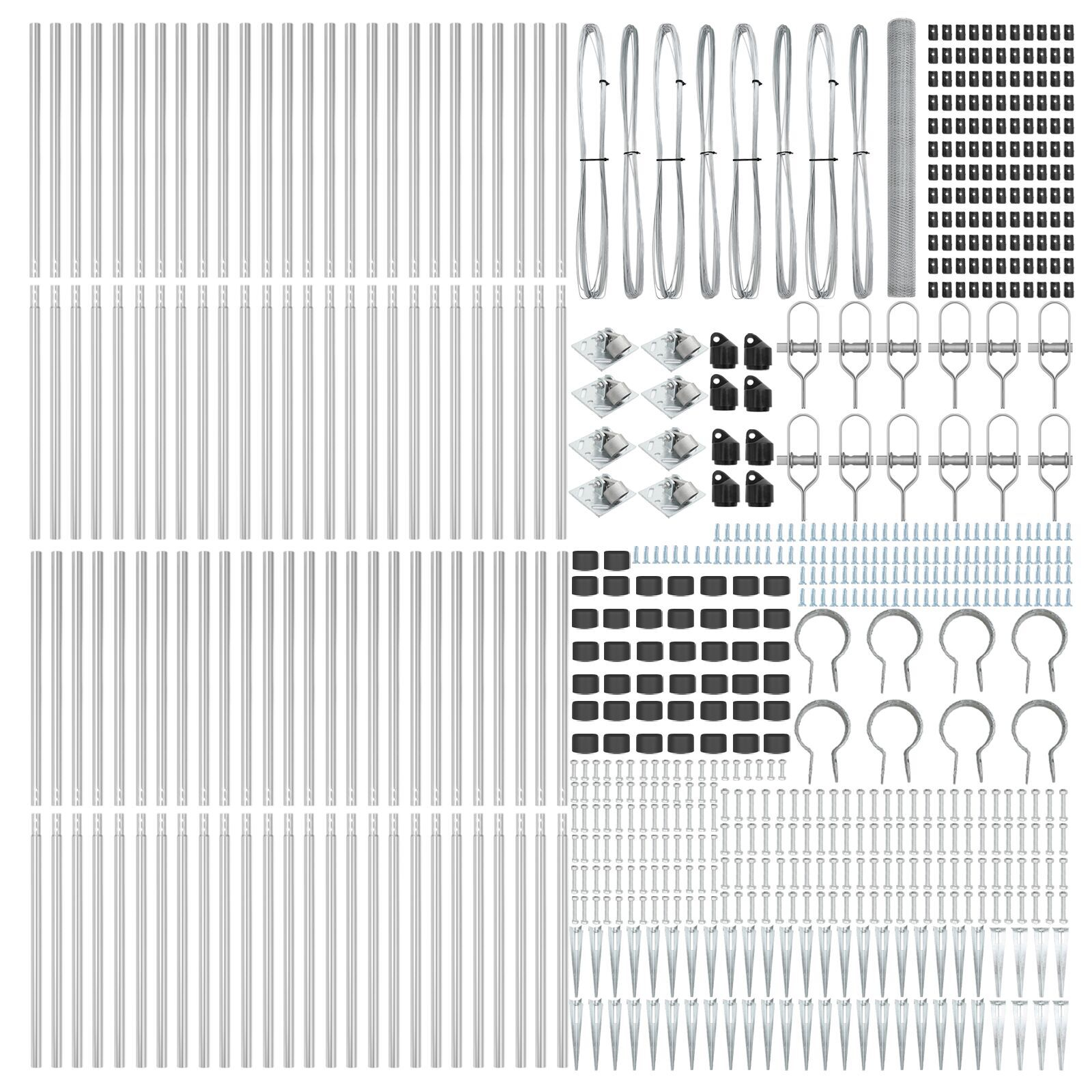 Gard Hexagonal  1,5x100 m Oțel Galvanizat, Stâlpi de Gard  cu Vârf 13 buc Ø32 mm 170 cm Oțel Galvanizat GartenMobel Dekor