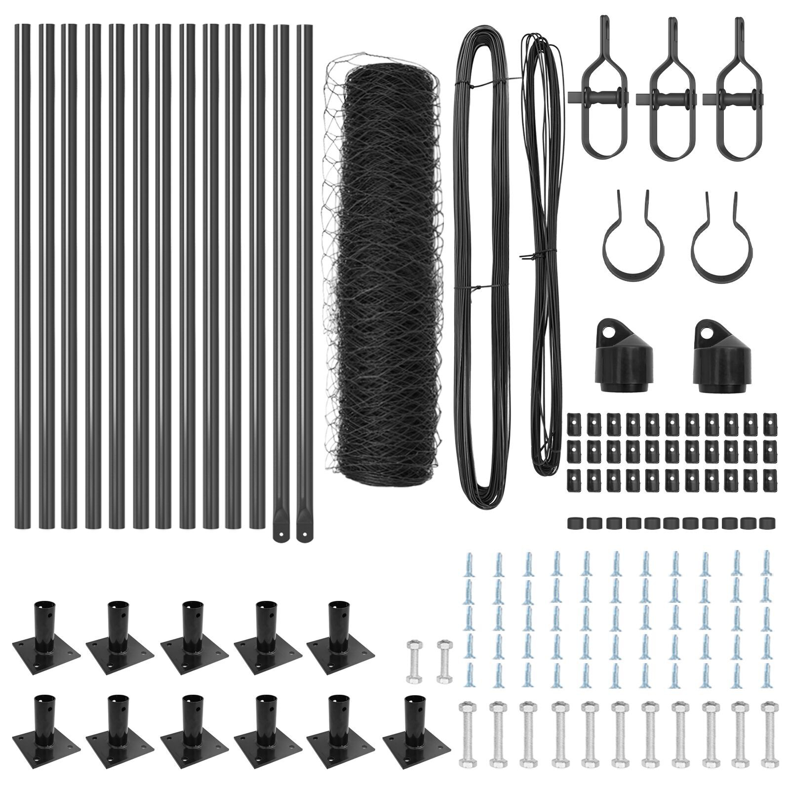 Gard Hexagonal Gri 0.6x25 m Oțel, Stâlpi Gard cu Plăci de Bază 13 pcs Ø32mm 70cm Oțel Zincat GartenMobel Dekor