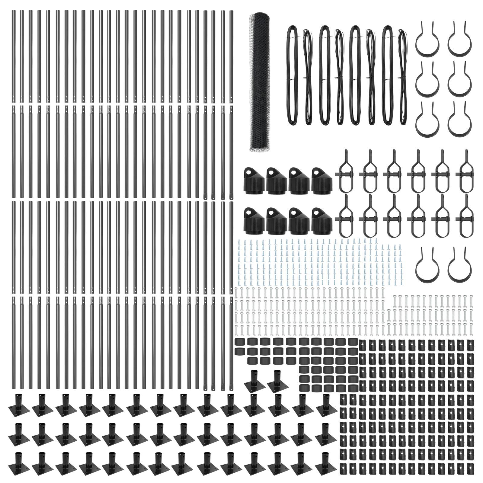 Gard Hexagonal  Gri 1.2x100 m Oțel, Stâlpi de Gard  cu Bază de 13 buc Ø32mm 68.5cm Oțel Zincat GartenMobel Dekor
