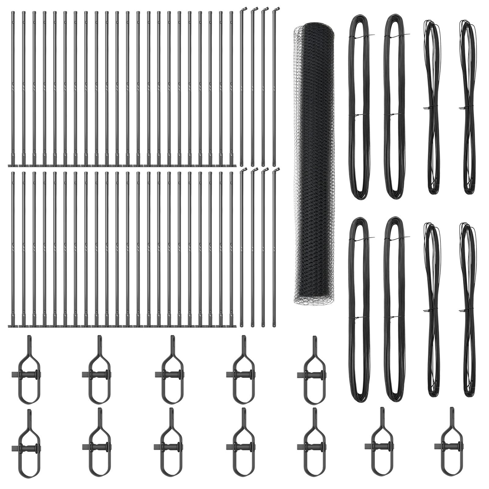 Gard Hexagonal  Gri 1.2x100 m Oțel, Stâlpi de gard  cu plăci de bază 13 buc Ø32mm 68.5cm Oțel galvanizat GartenMobel Dekor