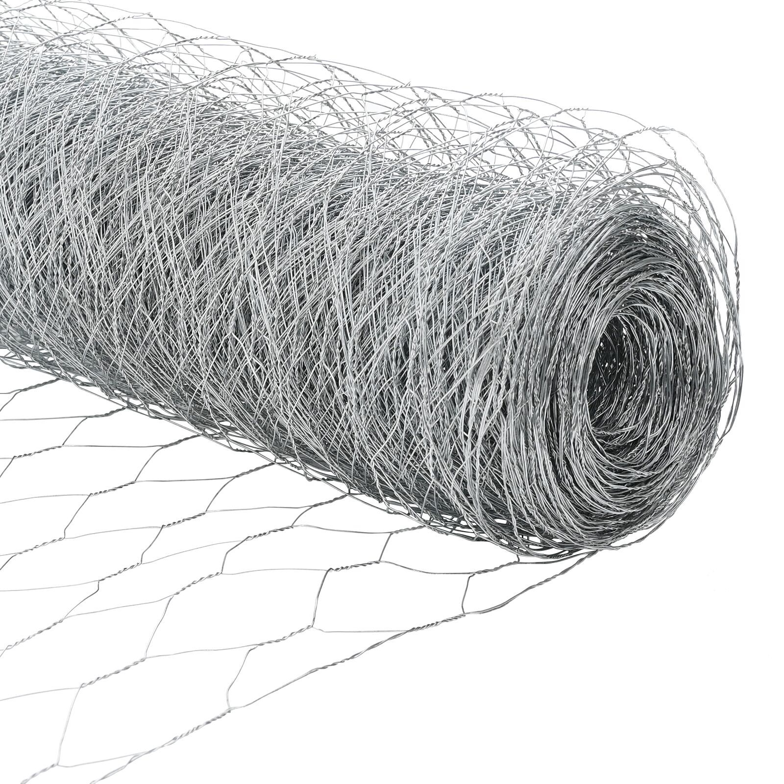 Gard hexagonal  0.6x10 m Oțel galvanizat, Stâlpi de gard  cu plăci de bază 7 buc Ø32mm 70cm Oțel galvanizat GartenMobel Dekor