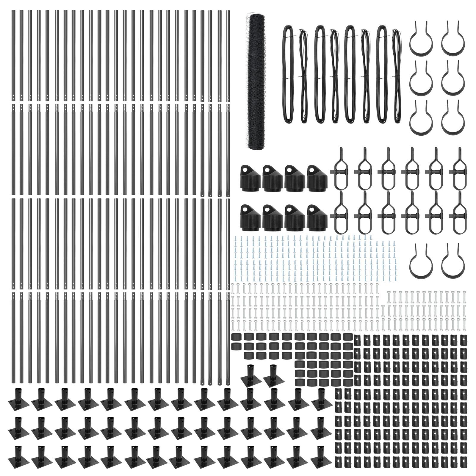 Îngrădire Hexagonală Gri 1.2x100 m Oțel, Stâlpi de Îngrădire cu Plăci de Bază 13 pcs Ø32mm 68.5cm Oțel Zincat GartenMobel Dekor