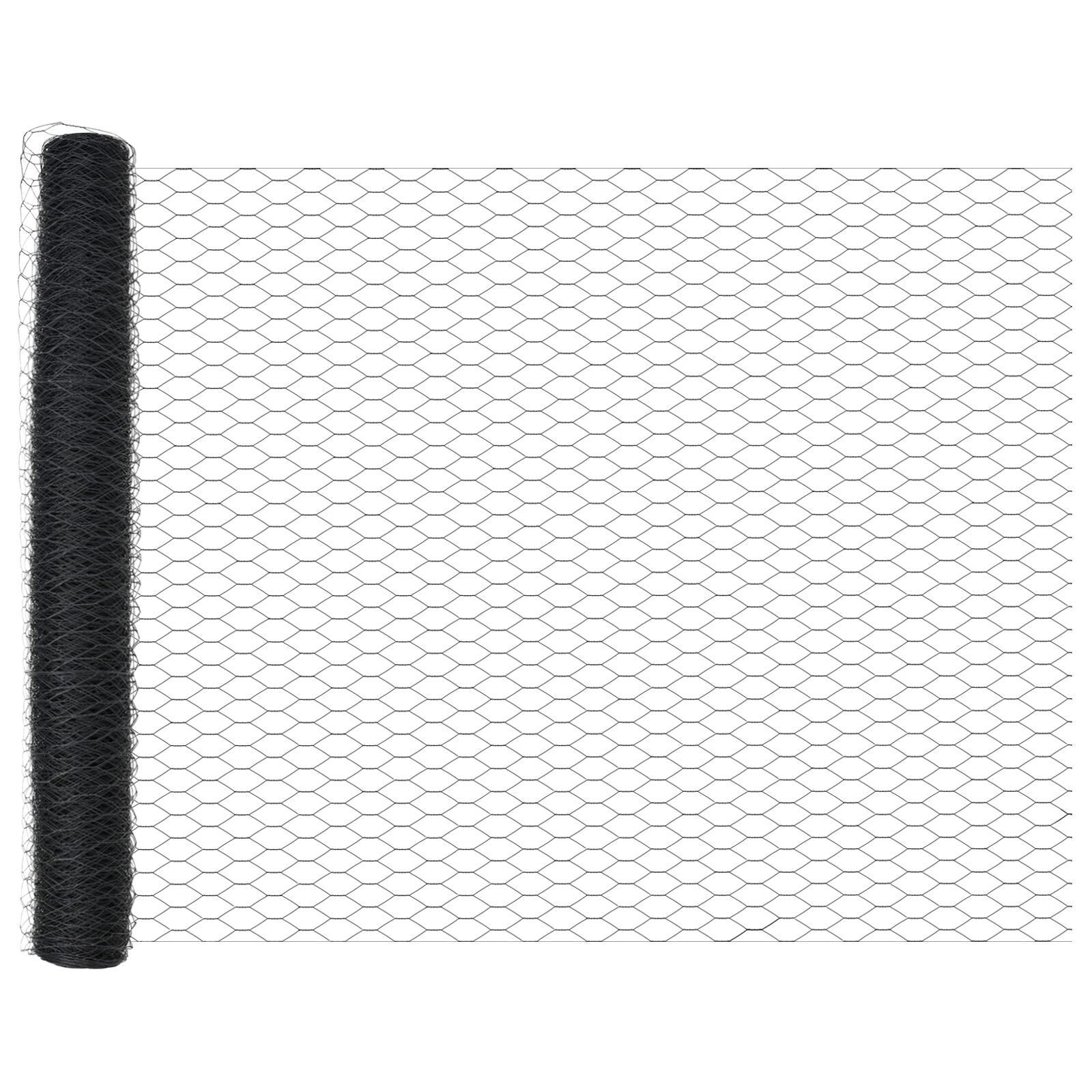 Îngrădire Hexagonală  Gri 1.2x50 m Oțel, Stâlpi de Îngrădire  cu Plăci de Bază 13 buc Ø32mm 68.5cm Oțel Galvanizat GartenMobel Dekor