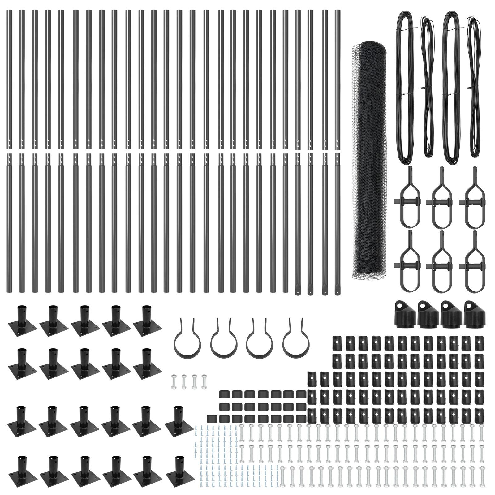 Zid Hexagonal  Gri 1.2x50 m Metal, Stâlpi de Zid  cu Plăci de Bază 13 buc Ø32mm 68.5cm Oțel Zincat GartenMobel Dekor
