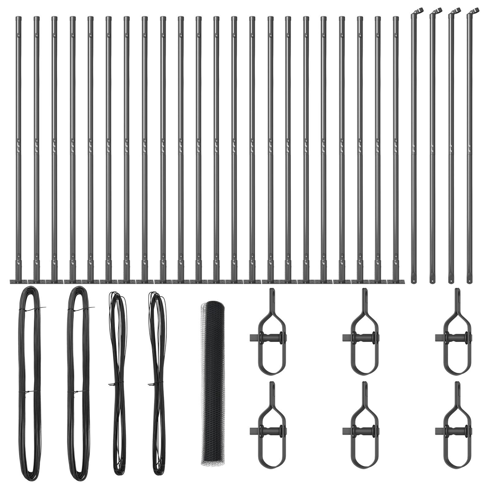 Zid Hexagonal  Gri 1.2x50 m Metal, Stâlpi de Zid  cu Plăci de Bază 13 buc Ø32mm 68.5cm Oțel Zincat GartenMobel Dekor