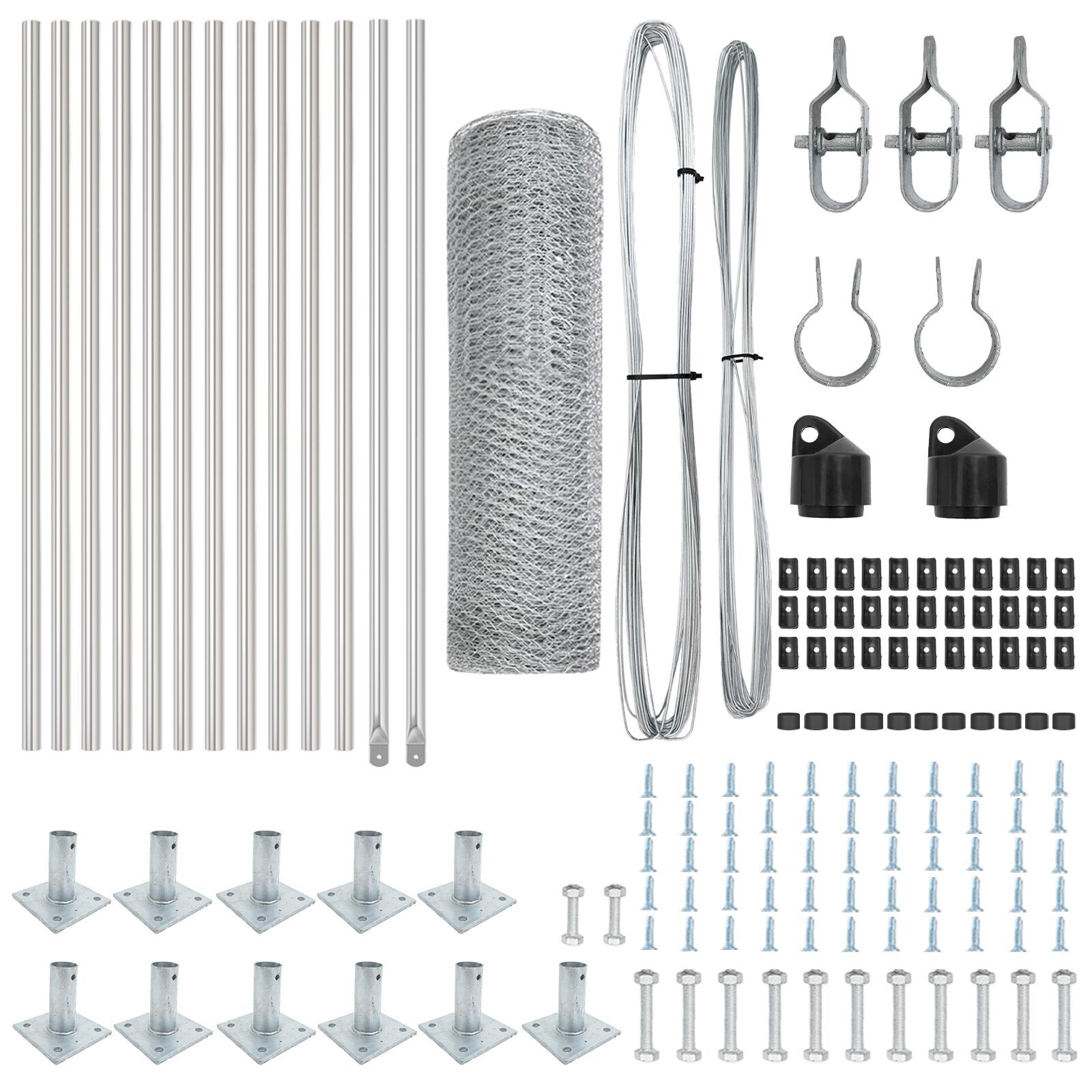 Set de Împrejmuire Set de 2 Oțel galvanizat GartenMobel Dekor