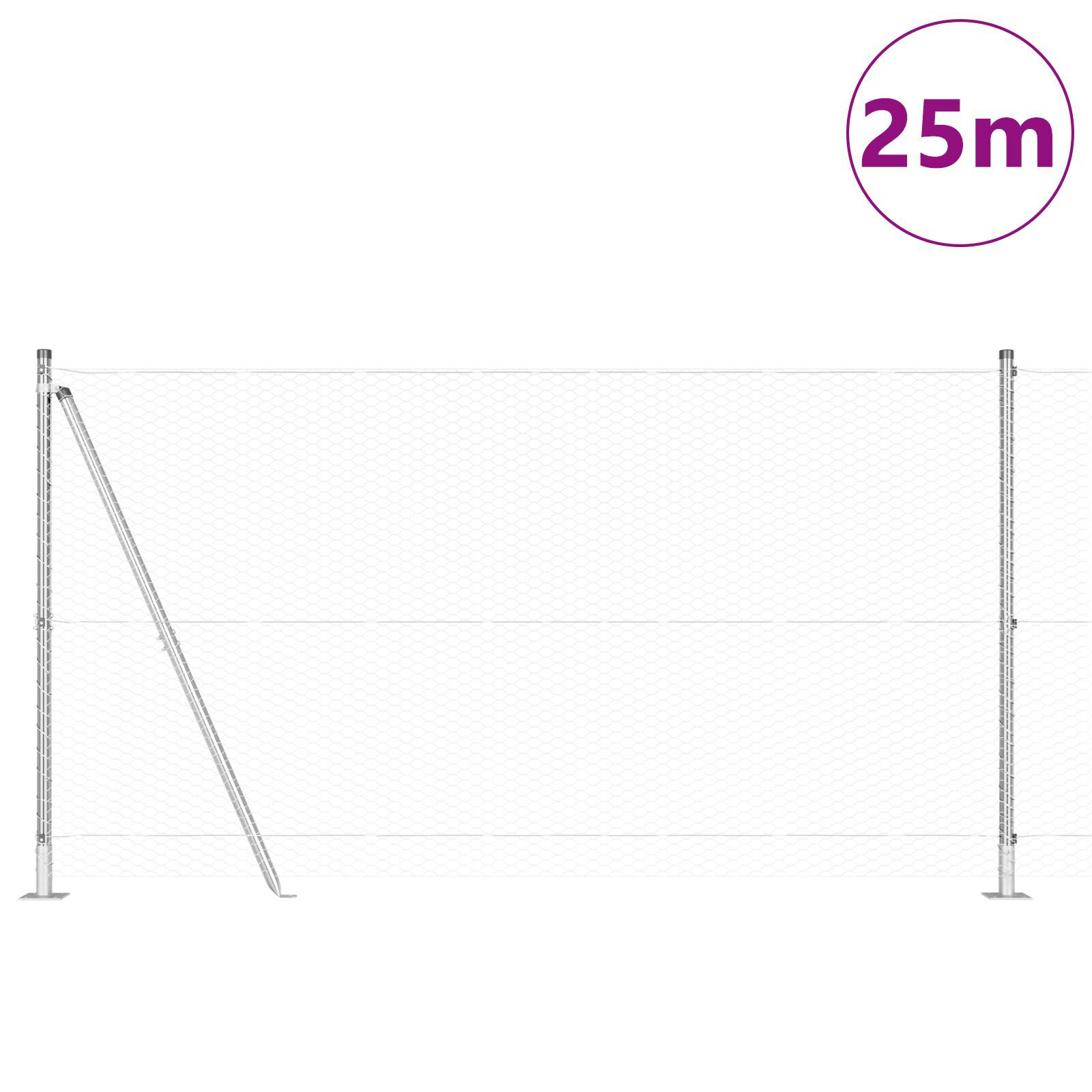 Set gard Set de 2 Oțel galvanizat 25 x 1.2 m Rezistent GartenMobel Dekor
