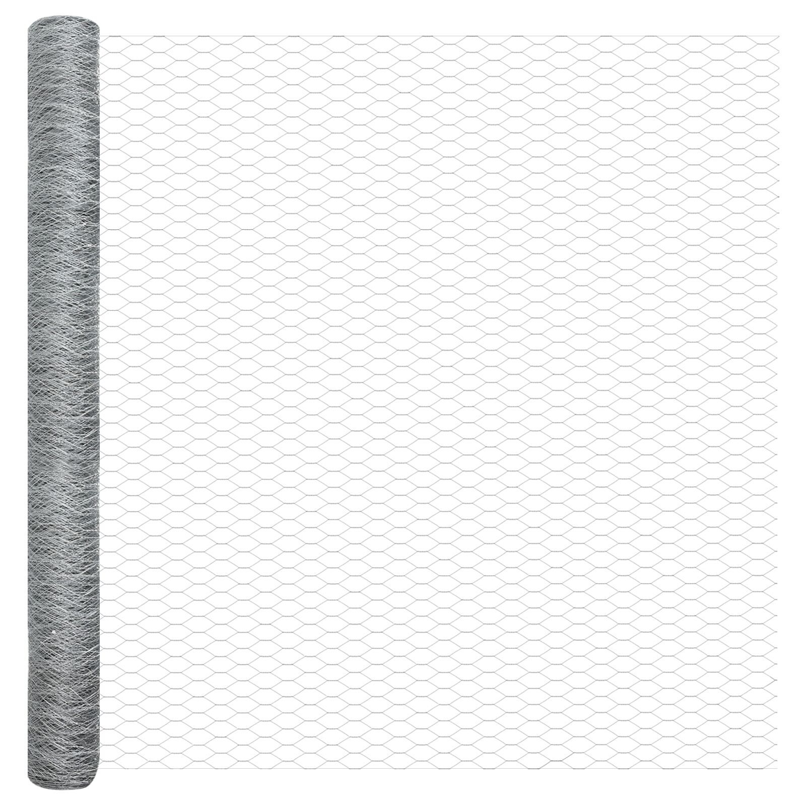 Gard hexagonal  1.5x50 m Oțel galvanizat, Stâlpi de gard  cu plăci de bază 13 pcs Ø32mm 83.5cm Oțel galvanizat GartenMobel Dekor