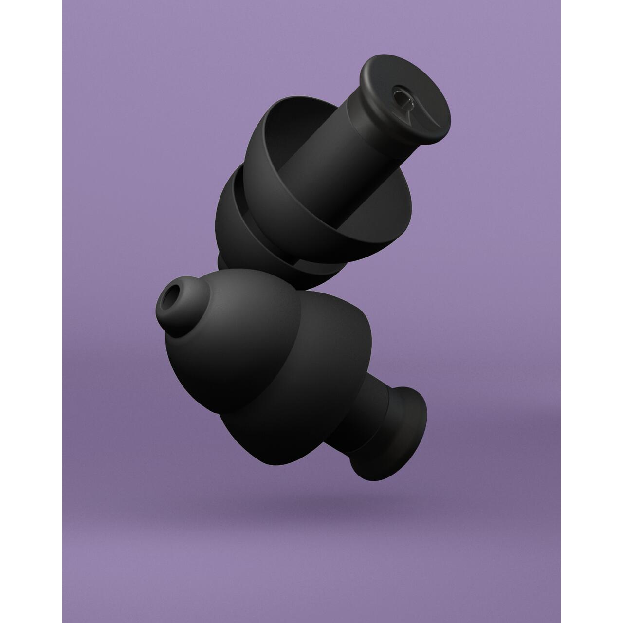 Dopuri de urechi cu filtru muzical pentru festivaluri si concerte, 3 dimensiuni incluse (S/M/L), protectie zgomote SNR 19dB, reutilizabile, negre, ALPINE PartyPlug 2025 ALP20054 Children SafetyCare