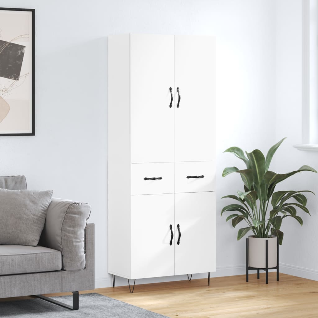 Dulap înalt, alb, 69,5x34x180 cm, lemn compozit GartenMobel Dekor