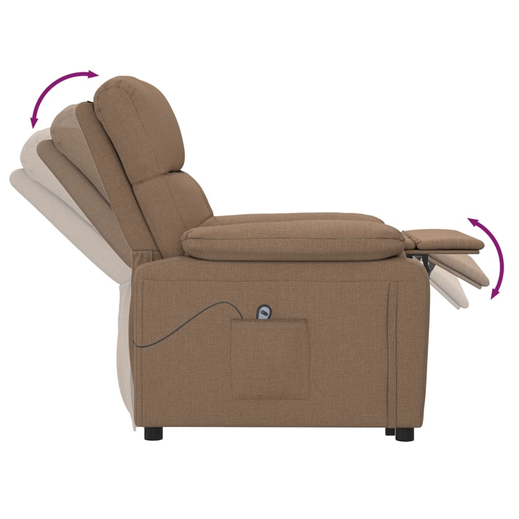 Fotoliu rabatabil electric, maro, material textil GartenMobel Dekor