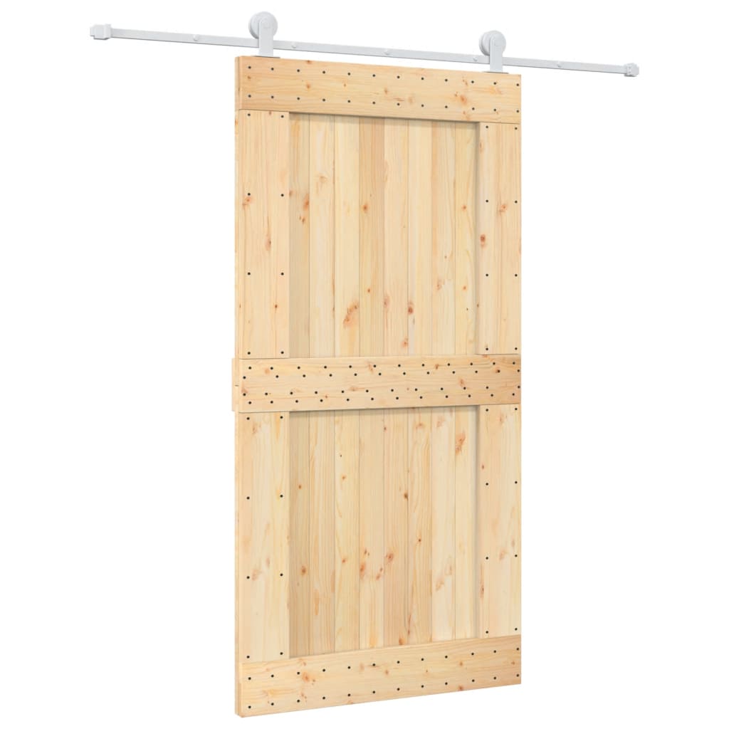 Ușă glisantă cu set feronerie, 100x210 cm, lemn masiv de pin GartenMobel Dekor