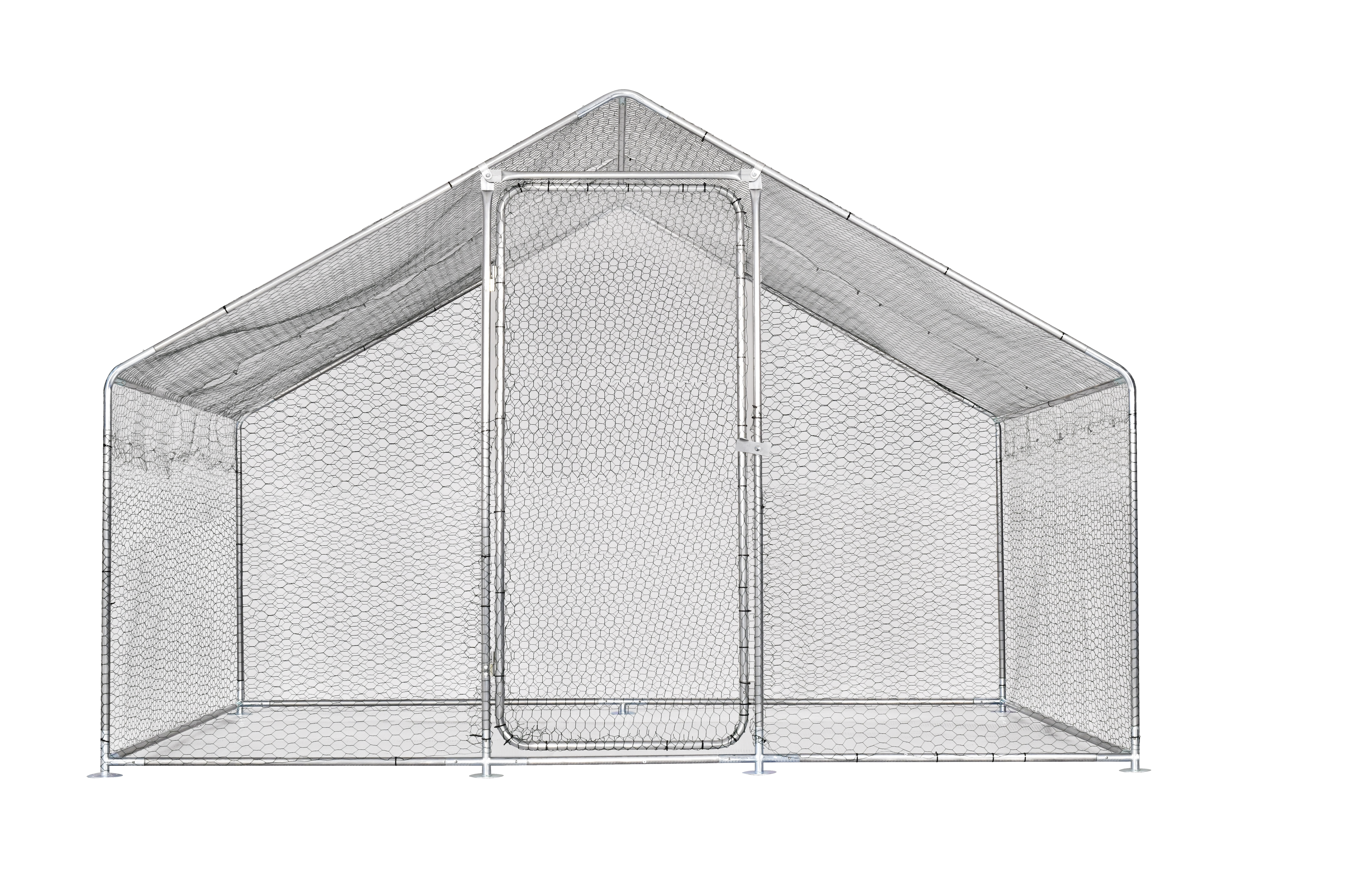 Cotet tip Tarc pentru Gaini sau Pasari 3x2x2m cu Acoperis PE, Cadrul Otel