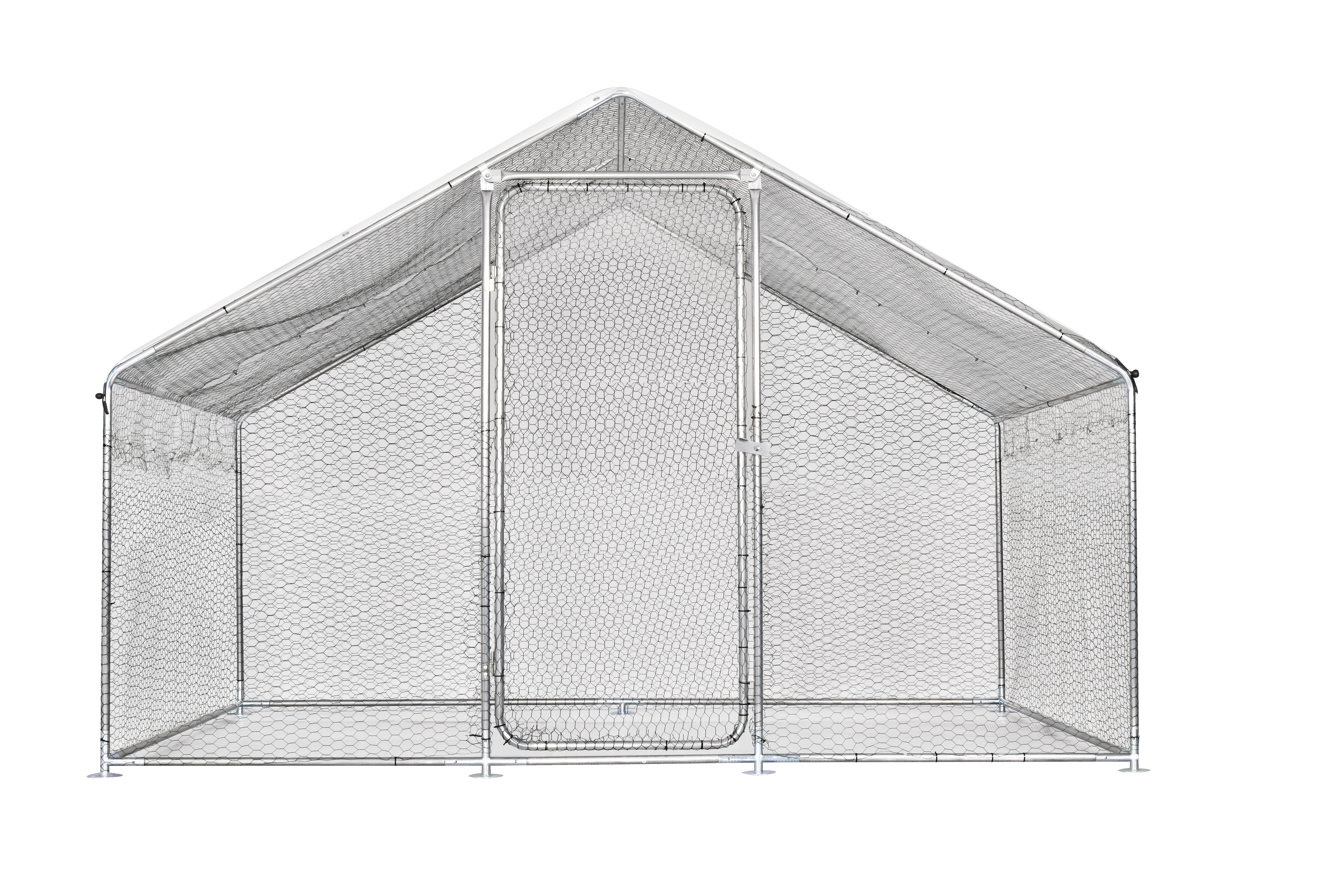 Cotet tip Tarc pentru Gaini sau Pasari 3x2x2m cu Acoperis PE, Cadrul Otel