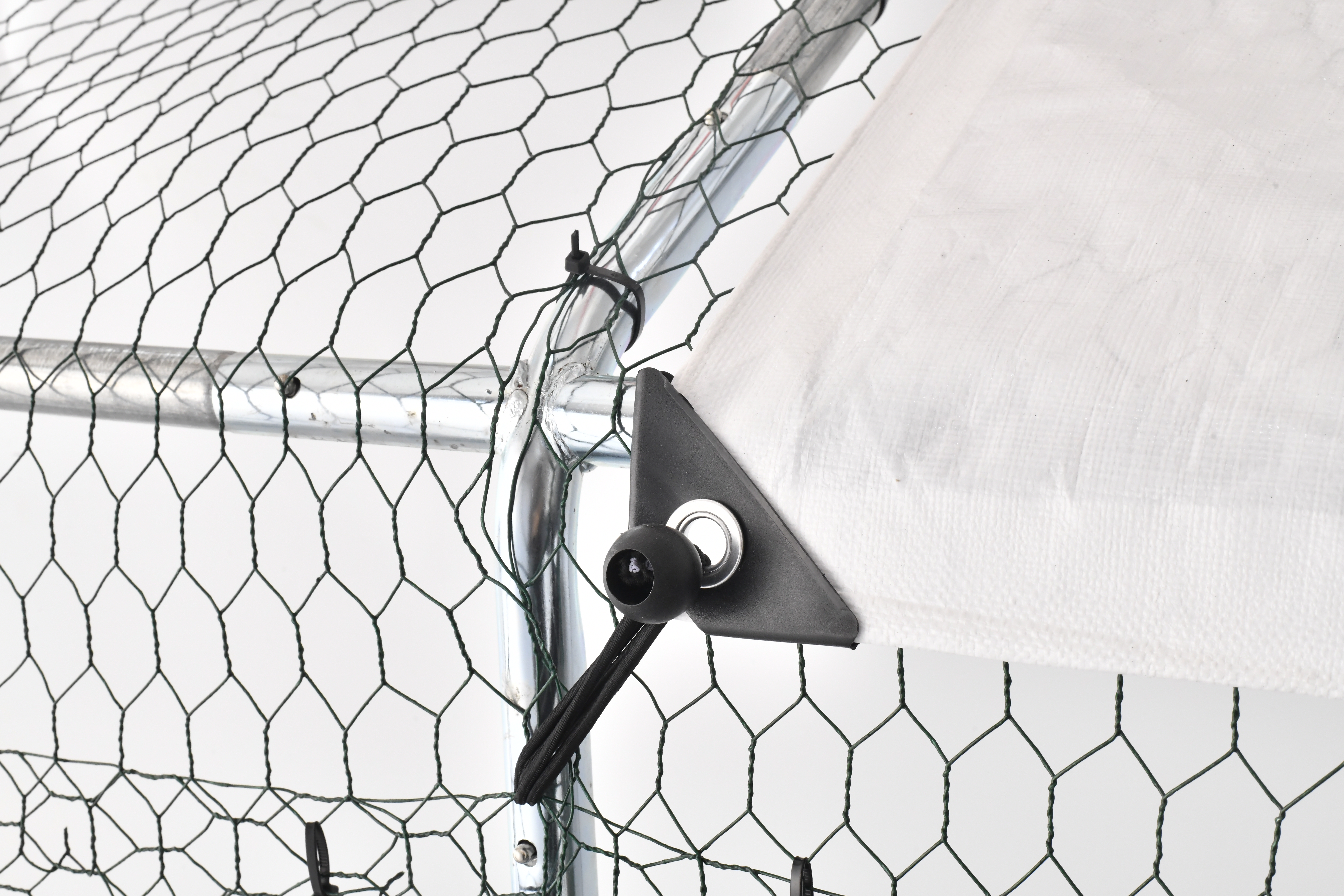 Cotet tip Tarc pentru Gaini sau Pasari 3x2x2m cu Acoperis PE, Cadrul Otel