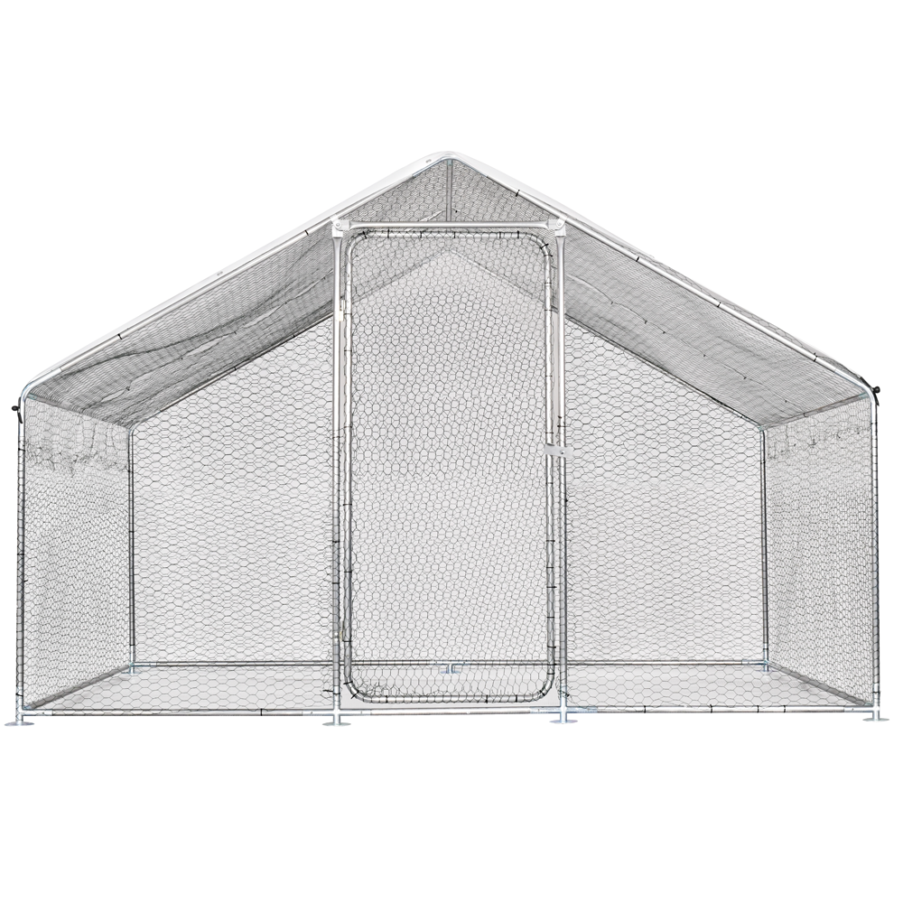 Cotet tip Tarc pentru Gaini sau Pasari 3x2x2m cu Acoperis PE, Cadrul Otel