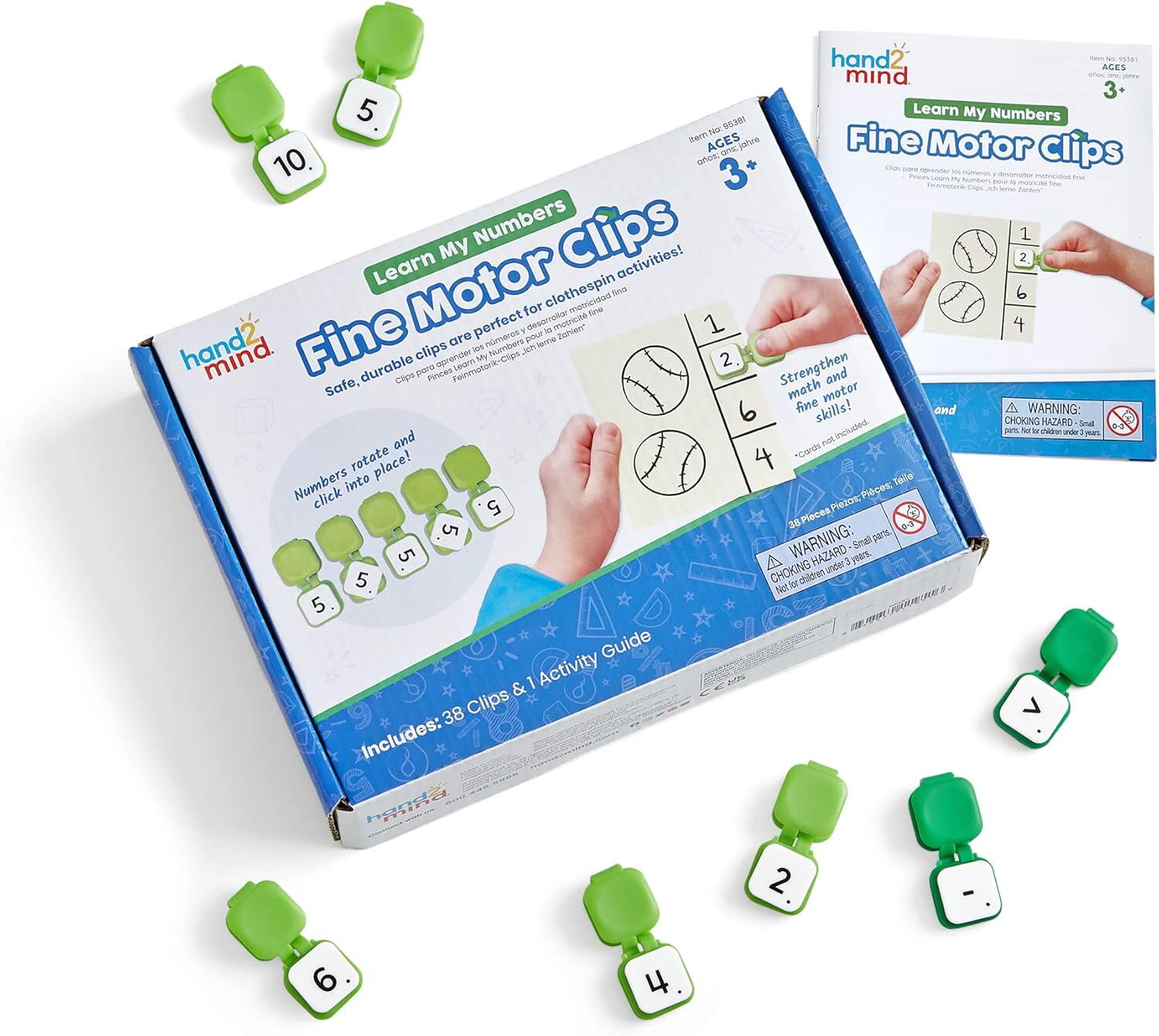 Clipsuri senzoriale - Invata numerele PlayLearn Toys