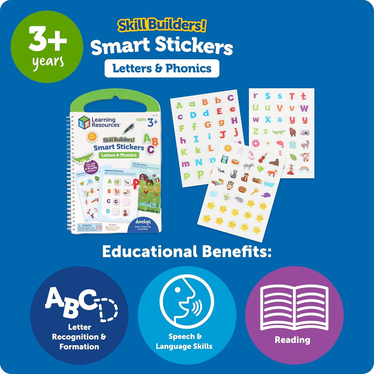 Set activitati educative cu abtibilduri - Litere si sunete (lb.engleza) PlayLearn Toys