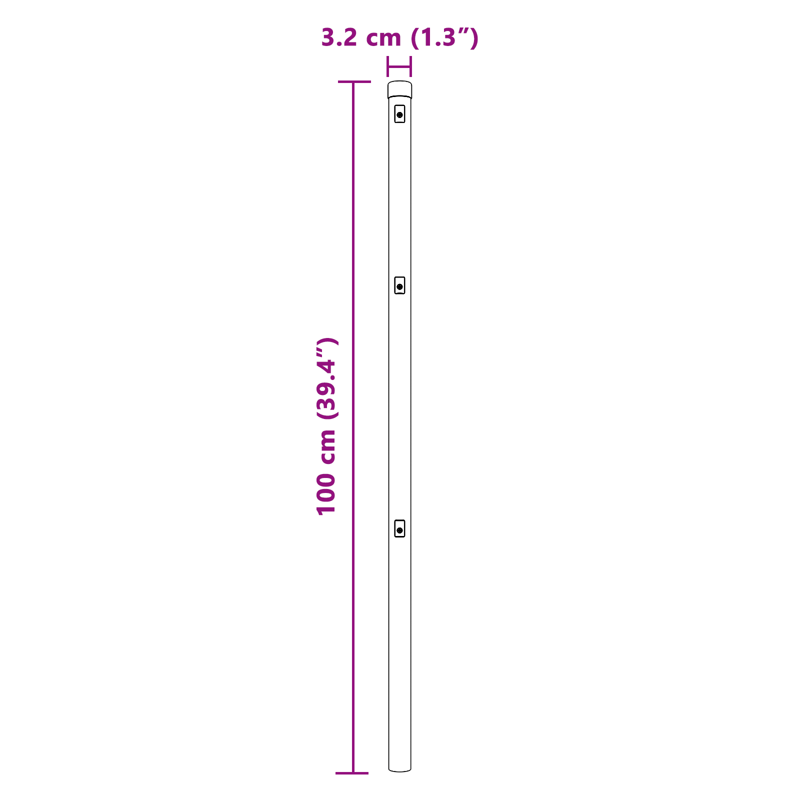 Stâlpi de gard, 26 buc., gri, Ø32 mm, 100 cm, oțel zincat GartenMobel Dekor