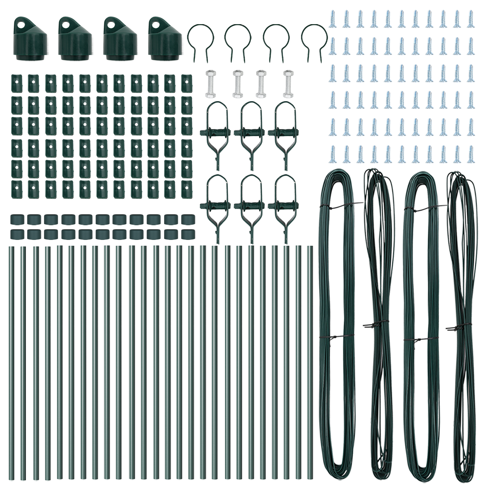 Stâlpi de gard, 26 buc., verde, Ø32 mm, 100 cm, oțel zincat GartenMobel Dekor