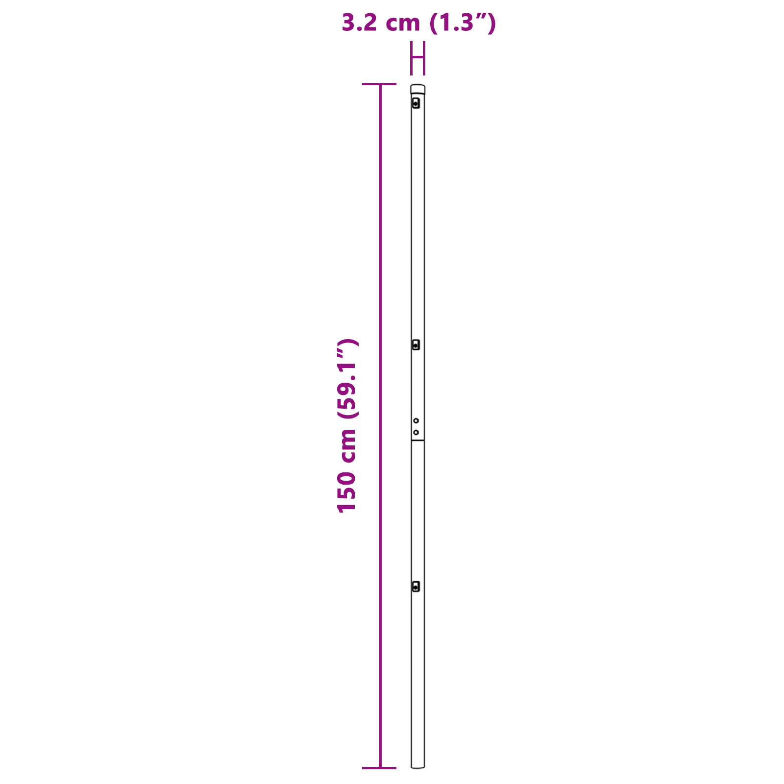 Stâlpi de gard, 26 buc., verde, Ø32 mm, 150 cm, oțel zincat GartenMobel Dekor