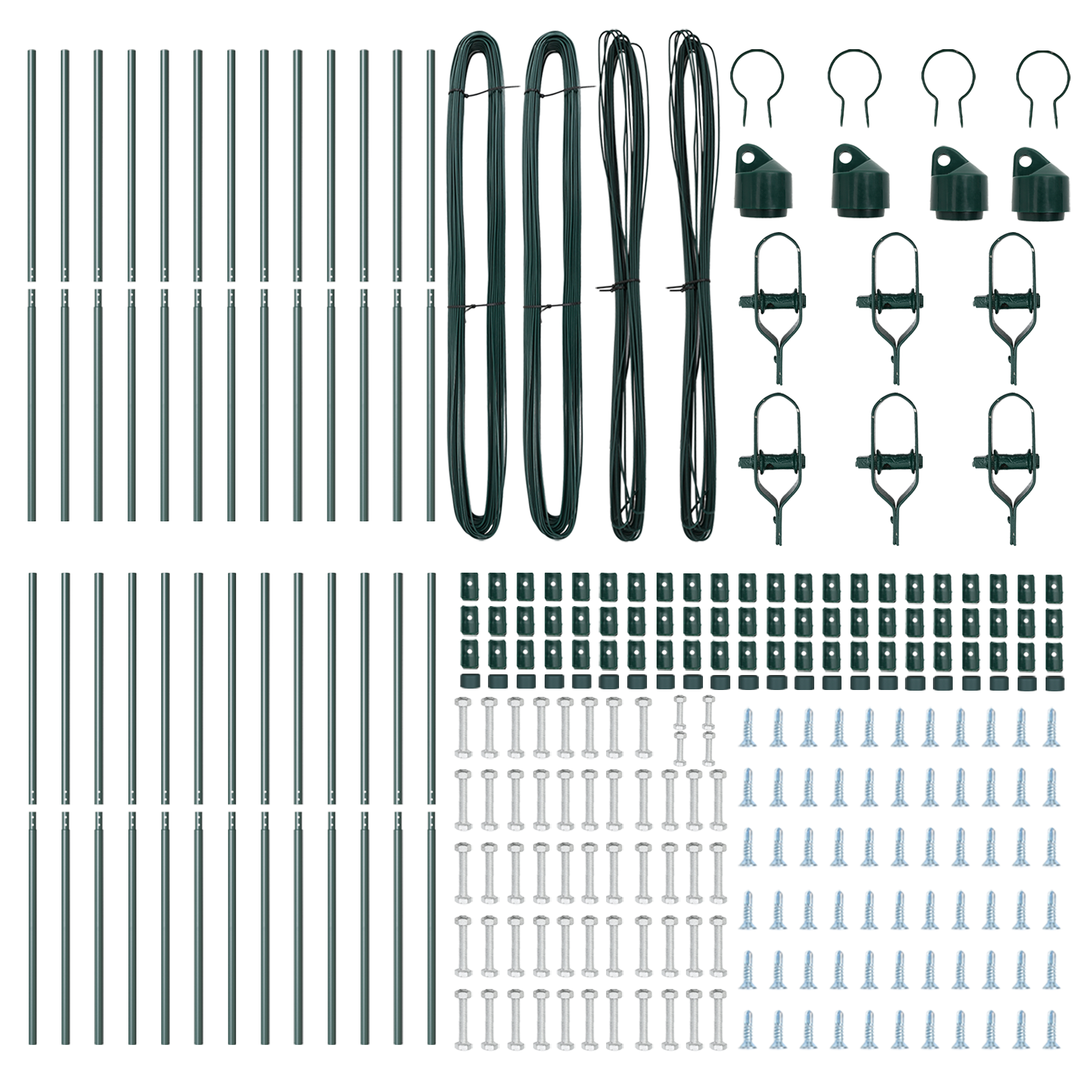 Stâlpi de gard, 26 buc., verde, Ø32 mm, 170 cm, oțel zincat GartenMobel Dekor