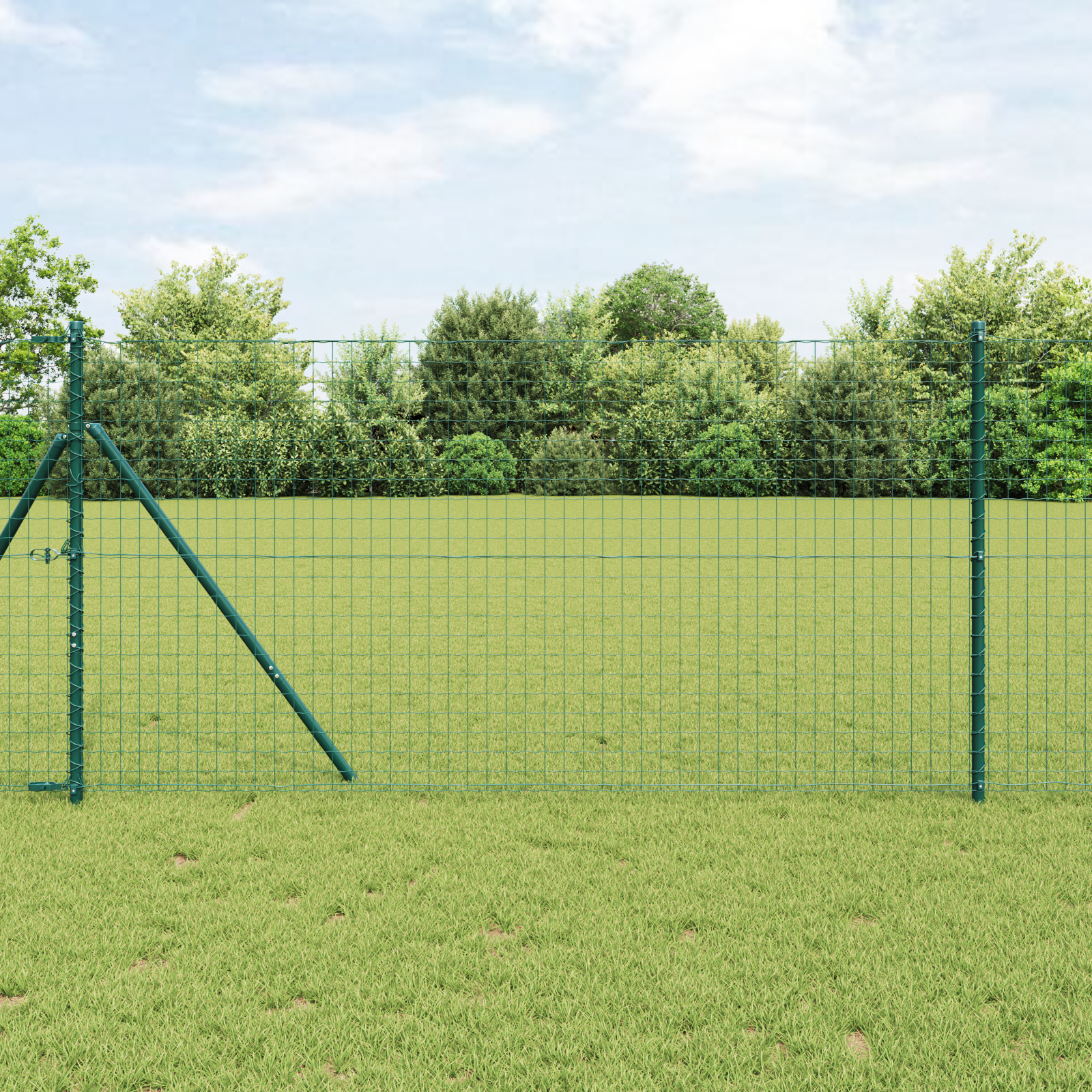 Stâlpi de gard, 26 buc., verde, Ø32 mm, 190 cm, oțel zincat GartenMobel Dekor