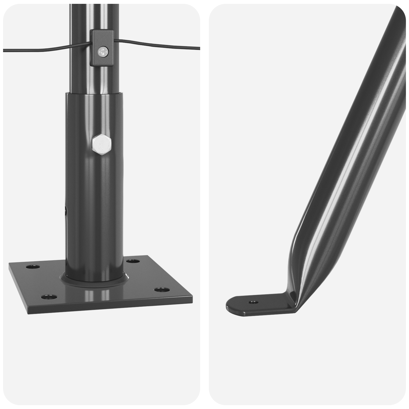 Pancarde cu plăci de bază 52 pcs Ø32mm 88,5cm Oțel galvanizat GartenMobel Dekor