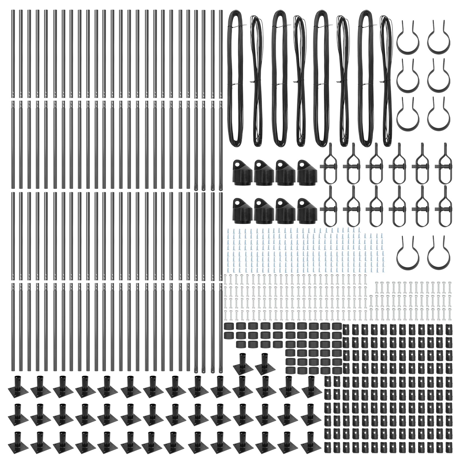 Pancarde cu plăci de bază 52 pcs Ø32mm 88,5cm Oțel galvanizat GartenMobel Dekor