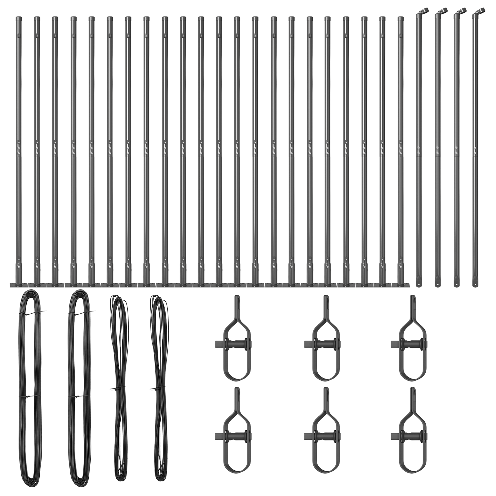 Pereți de gard cu plăci de bază 26 buc Ø32mm 78,5cm Oțel galvanizat GartenMobel Dekor