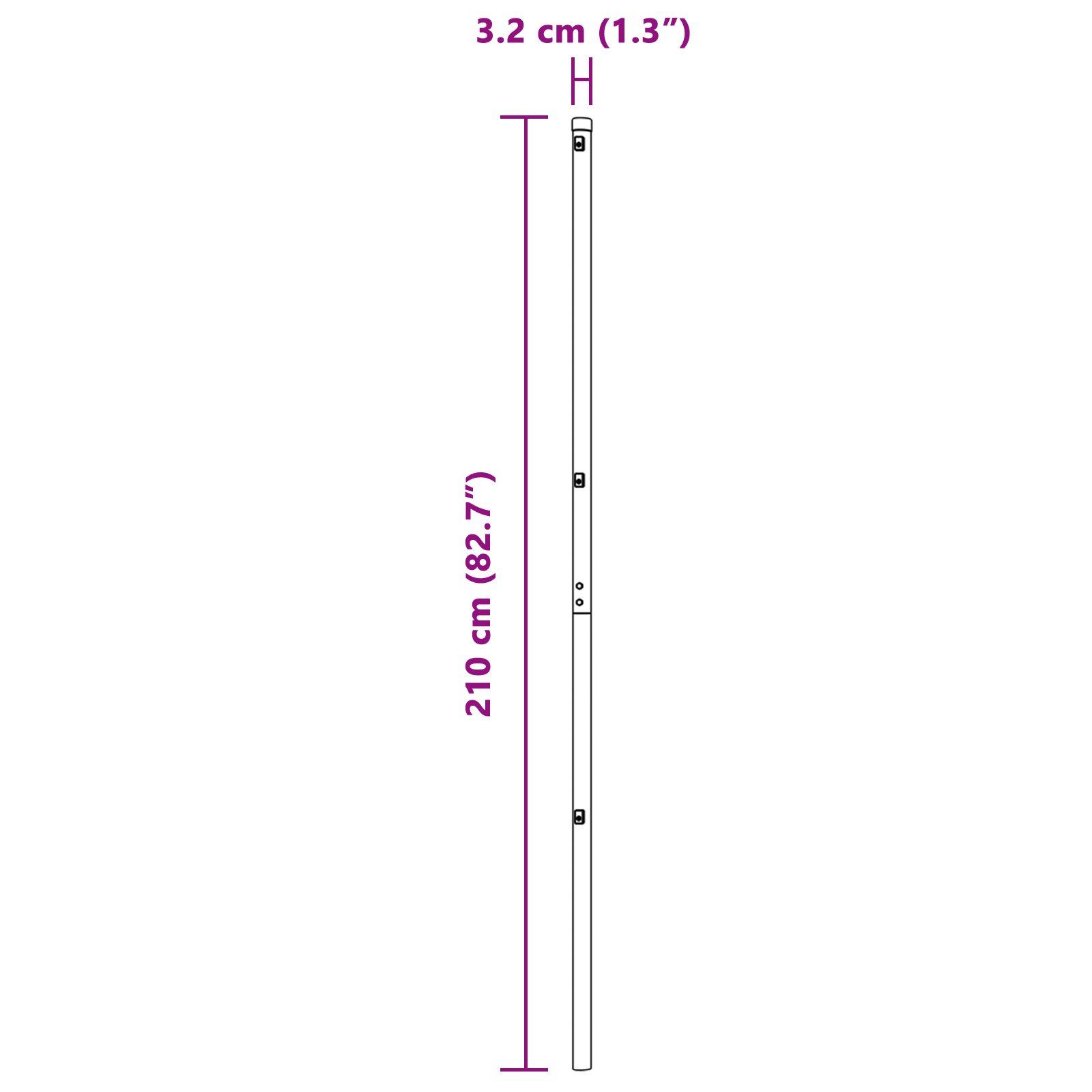 Poste de Gardă 26 buc Gri Ø32 mm 210 cm Oțel Galvanizat GartenMobel Dekor