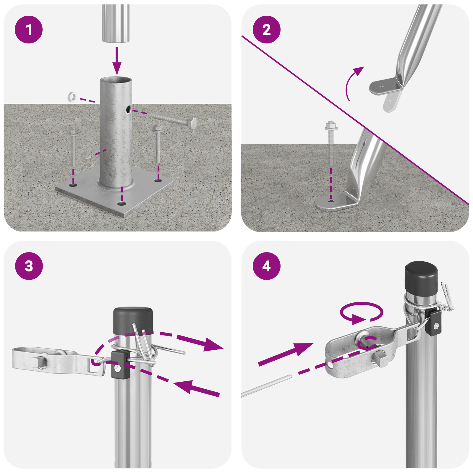 Posturi de gard cu plăci de bază 26 buc Ø32mm 88,5cm Oțel galvanizat GartenMobel Dekor