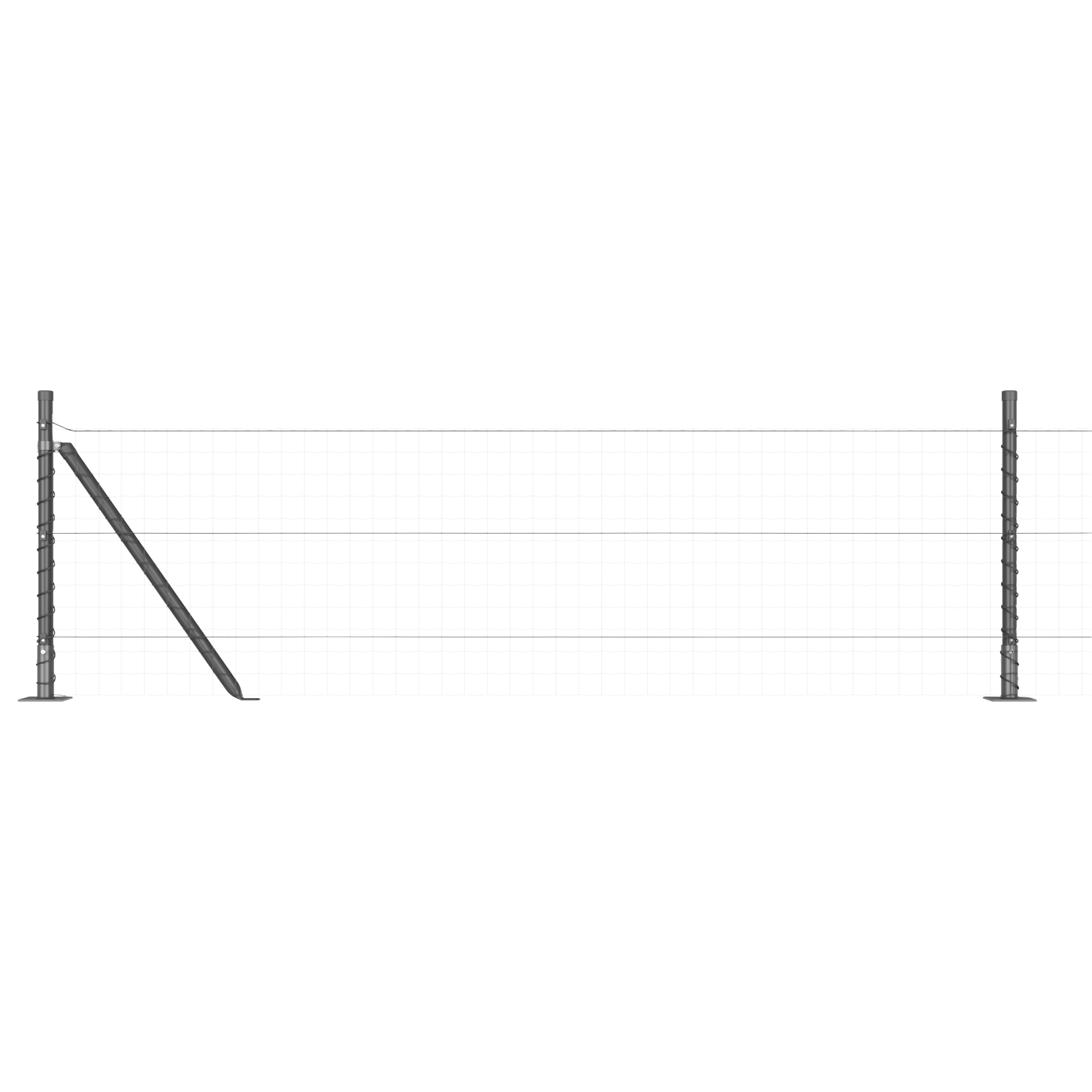 Posturi de gard cu plăci de bază 52 pcs Ø32mm 70cm Oțel galvanizat GartenMobel Dekor